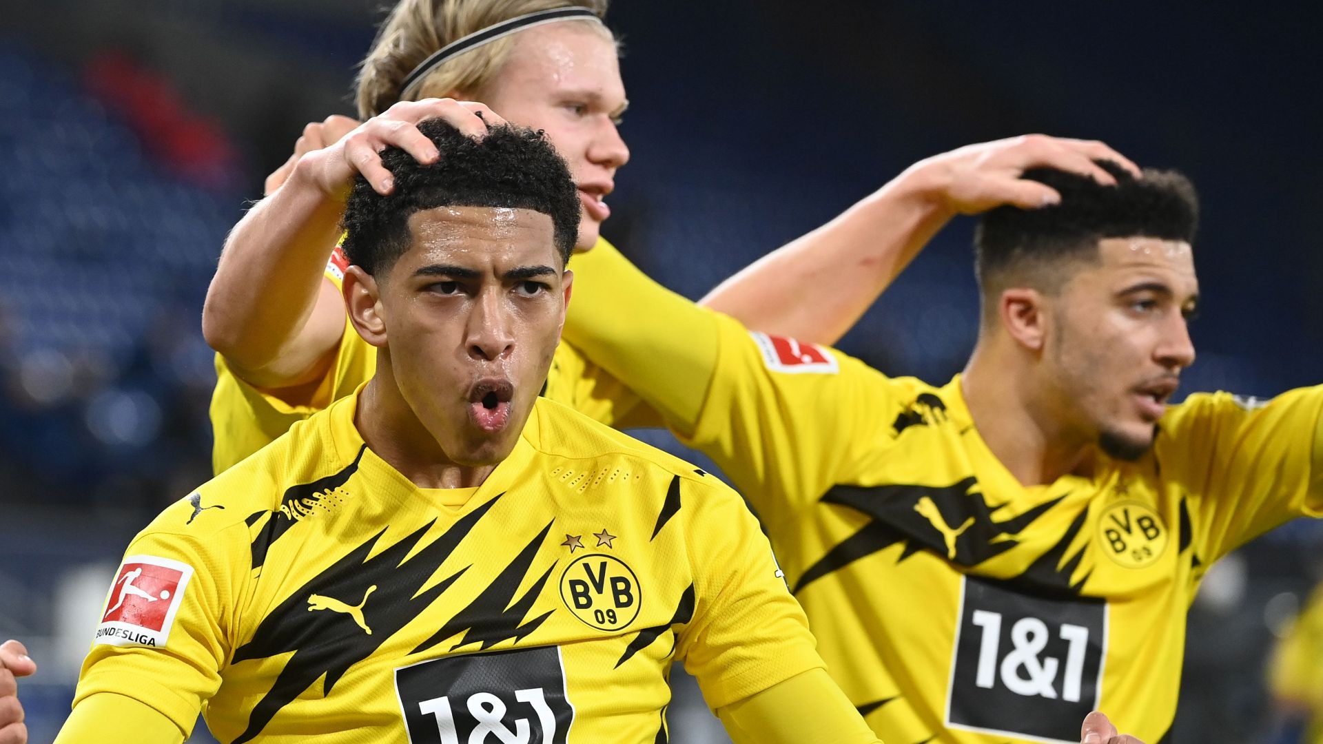 Jude Bellingham Erling Haaland Jadon Sancho Borussia Dortmund