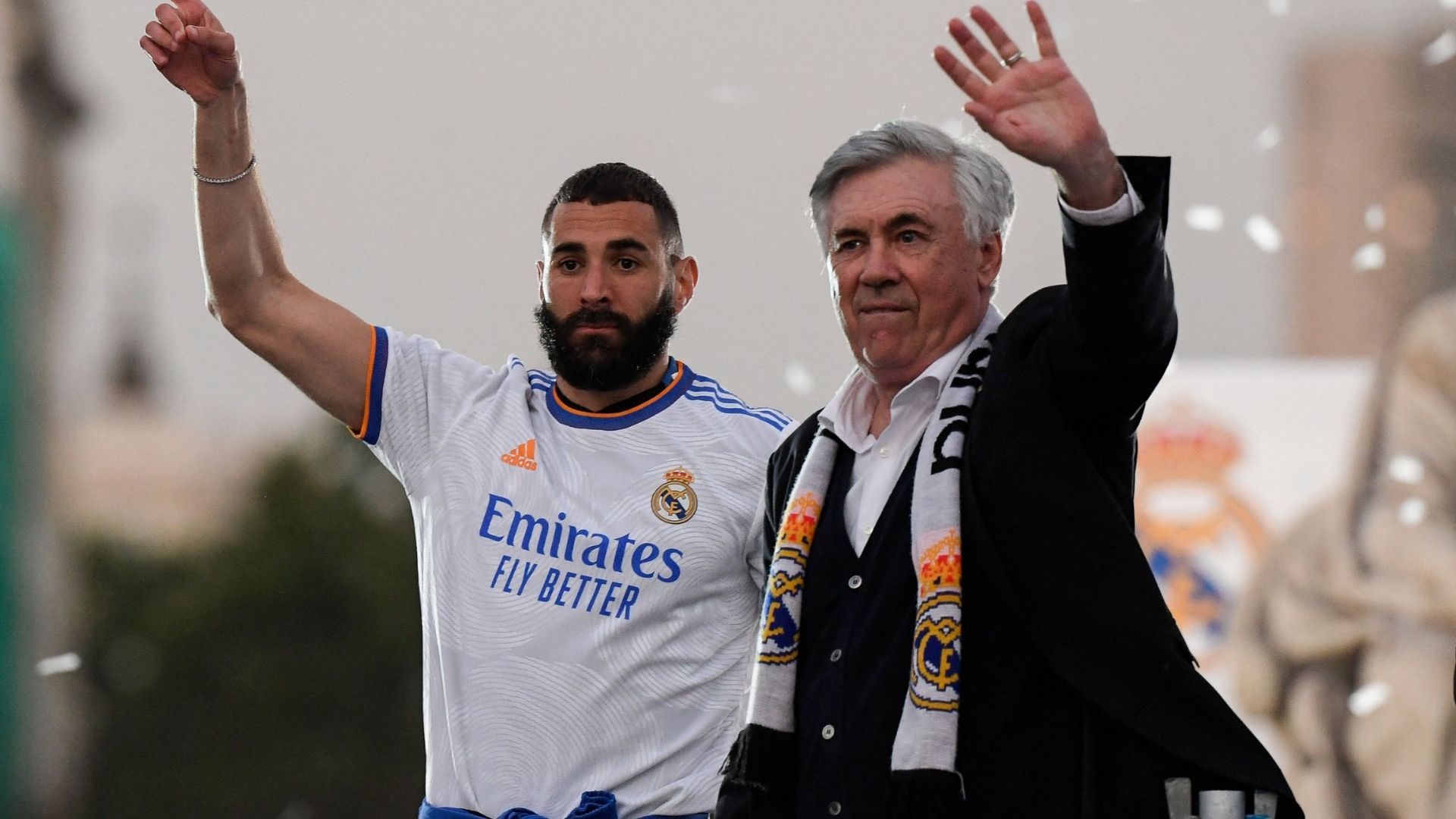 Benzema Ancelotti Real Madrid 2022 Cibeles