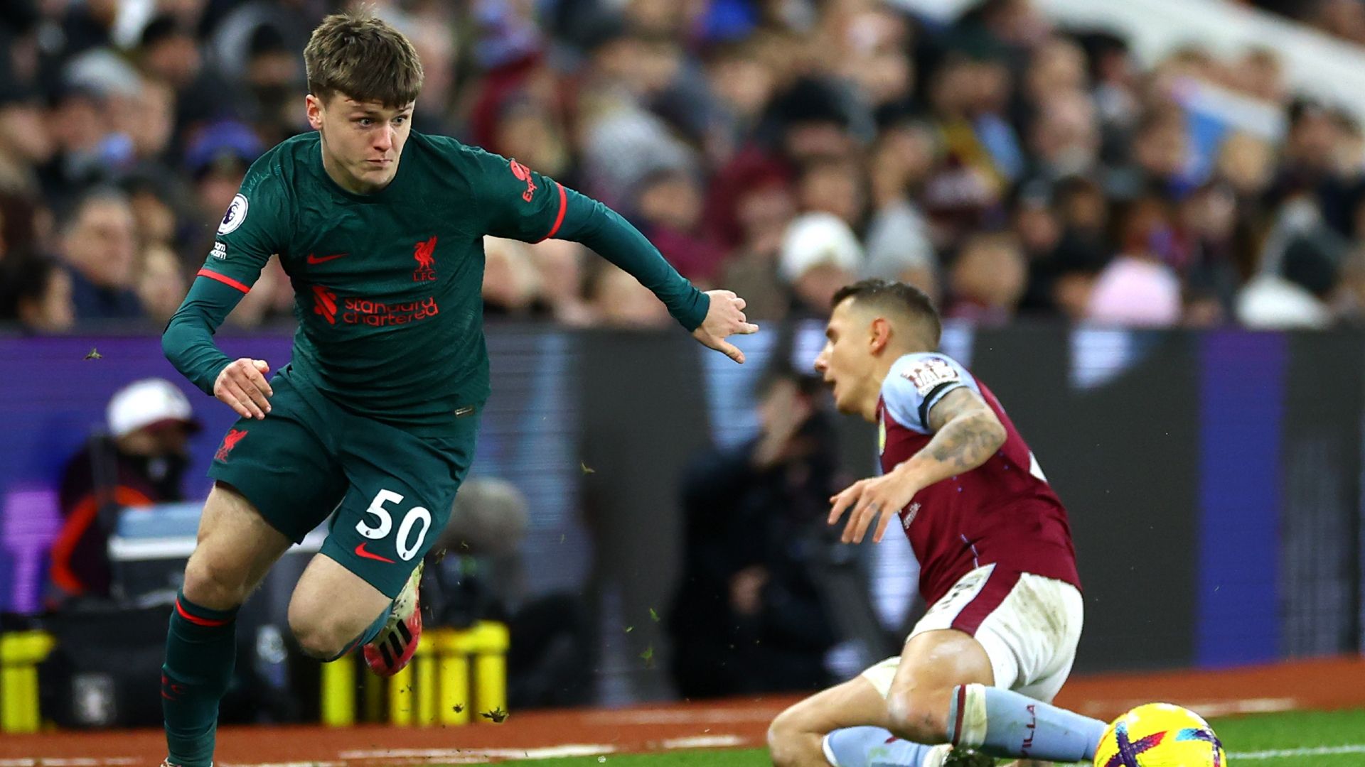 Ben Doak Lucas Digne Liverpool Aston Villa 2022