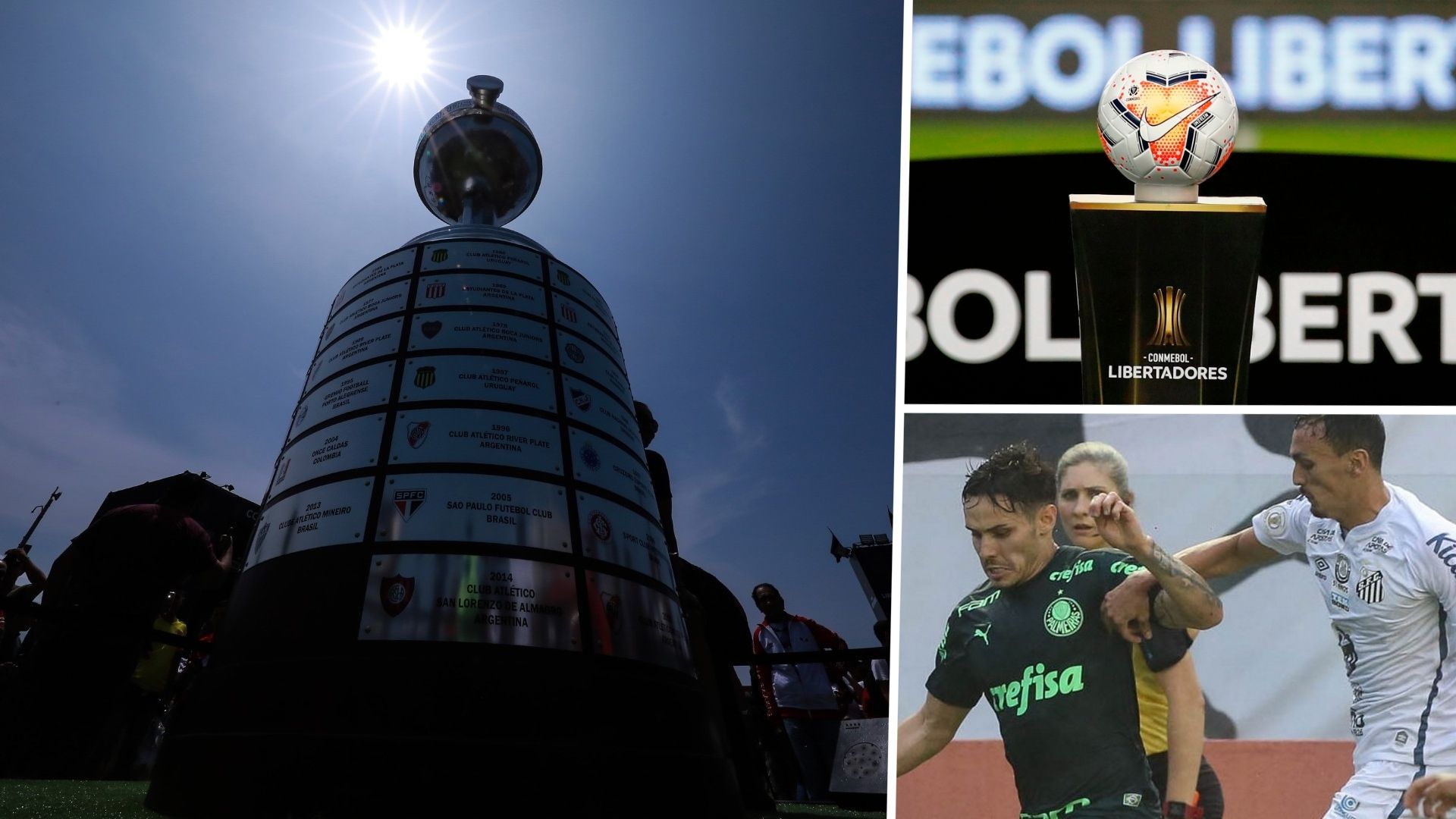 Copa Libertadores Trofeo Balon Palmeiras Santos