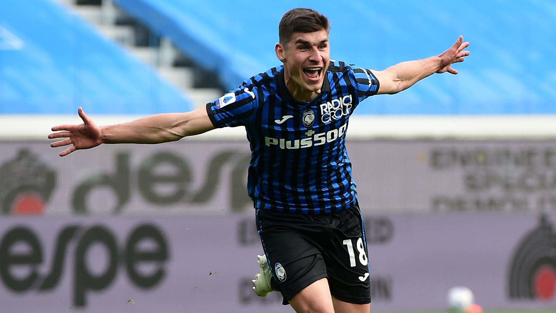 Malinovskyi celebrating Atalanta Juventus Serie A