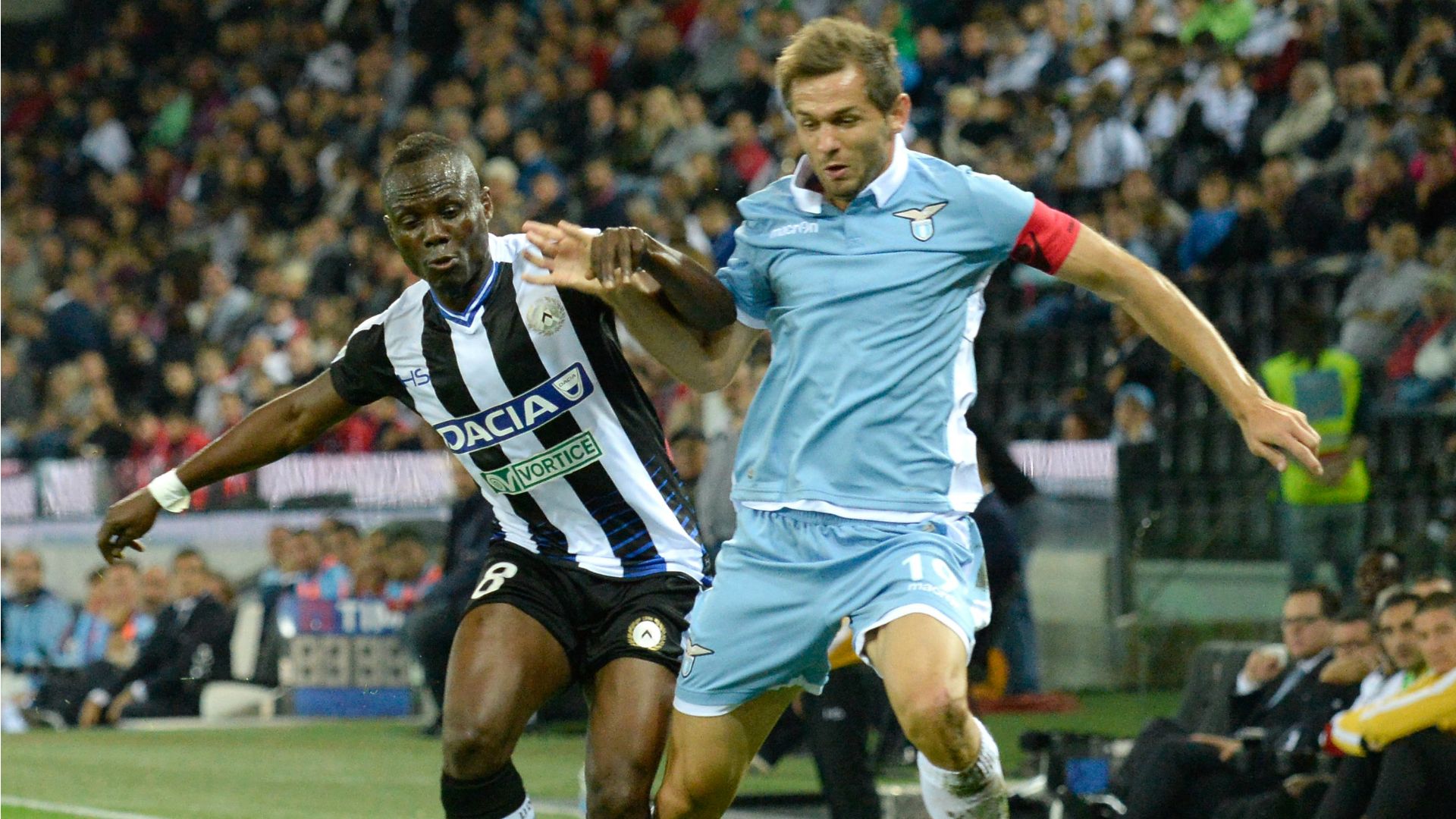 Emmanuel Badu Senad Lulic Udinese Lazio Serie A 01102016