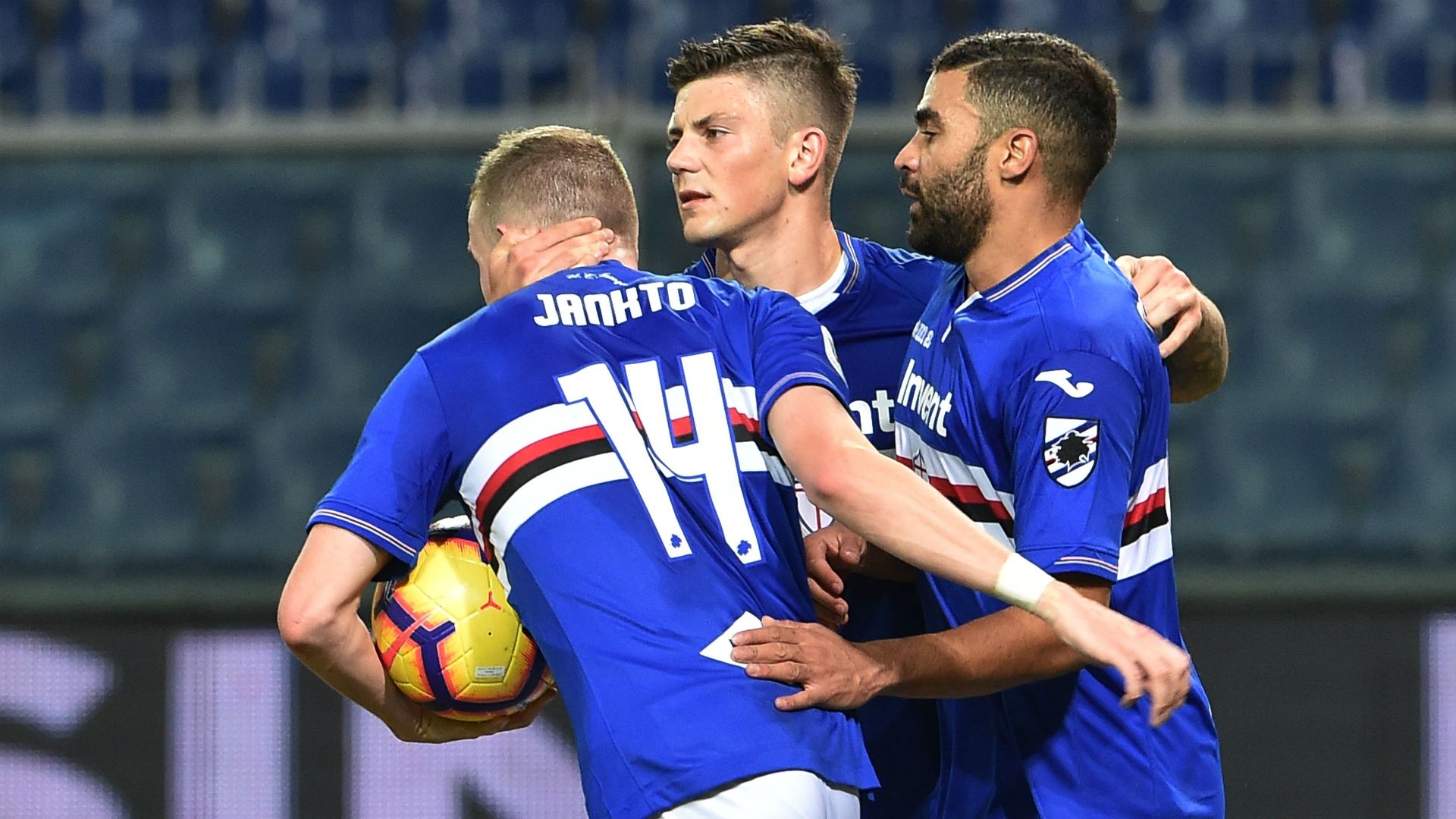 Sampdoria celebrating Sampdoria SPAL Coppa Italia