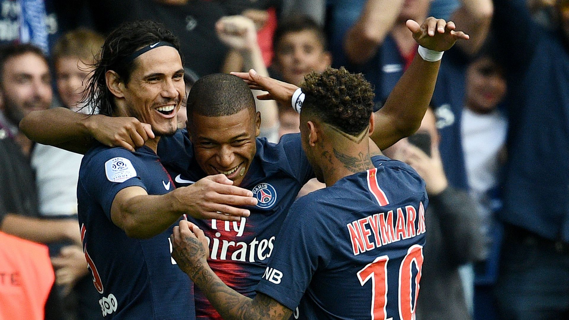 Edinson Cavani Kylian Mbappè Neymar PSG