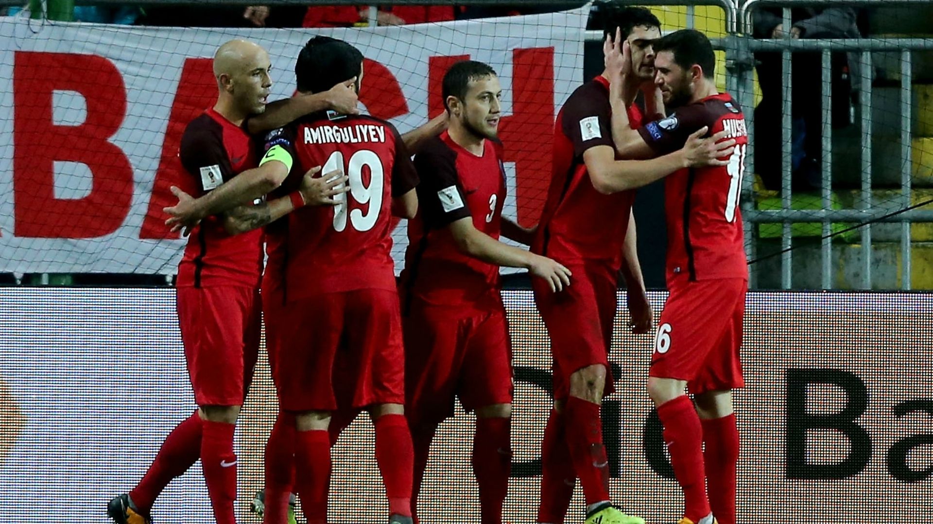 Azerbaijan celebrating WC Qualifying Europe 10082017