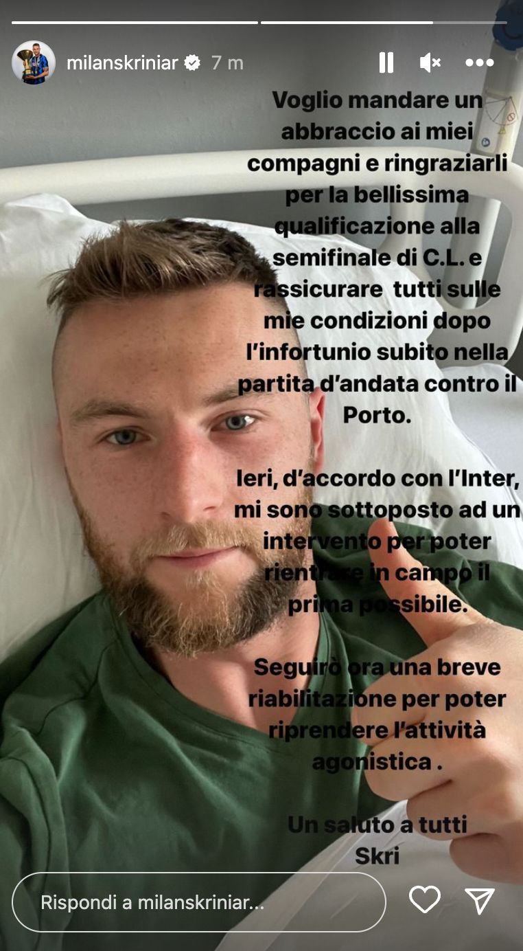 Skriniar Instagram Story