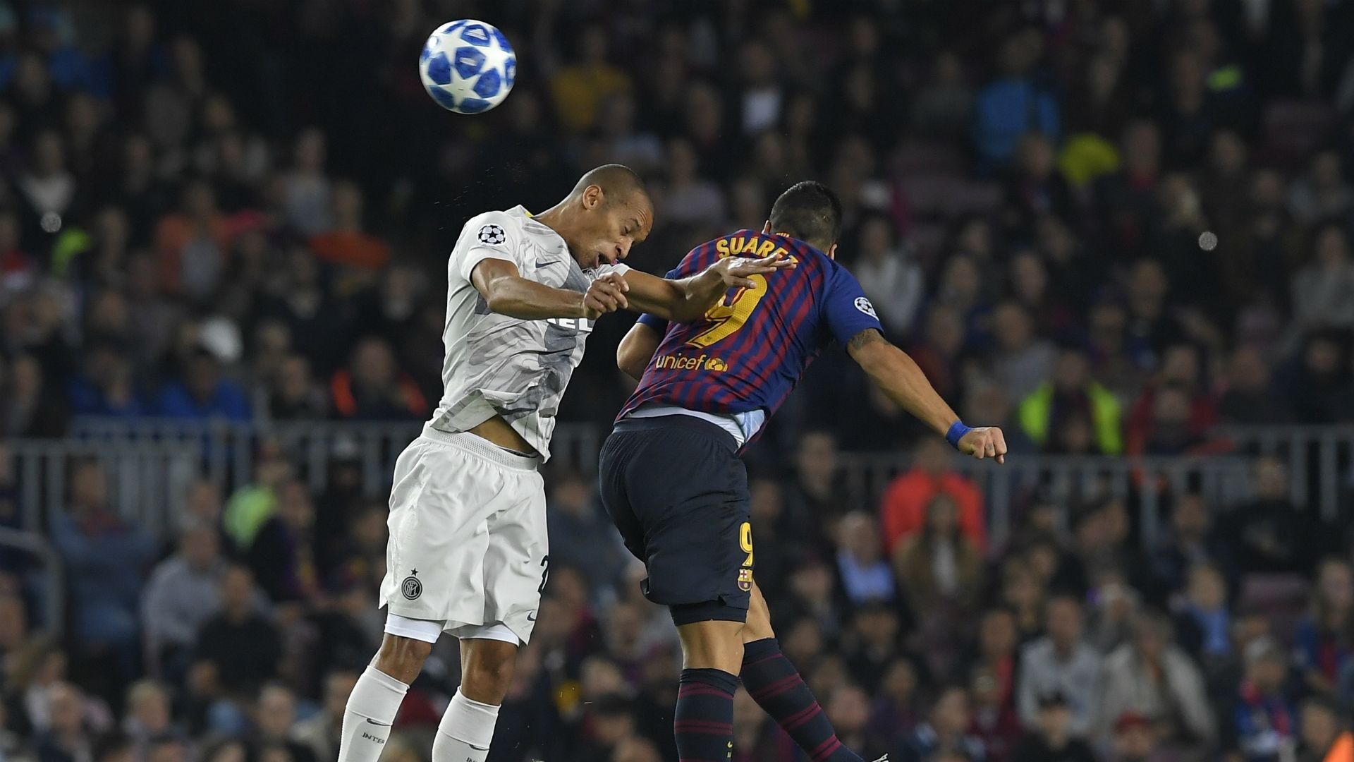 Joao Miranda Luis Suarez Barcellona Inter Champions League