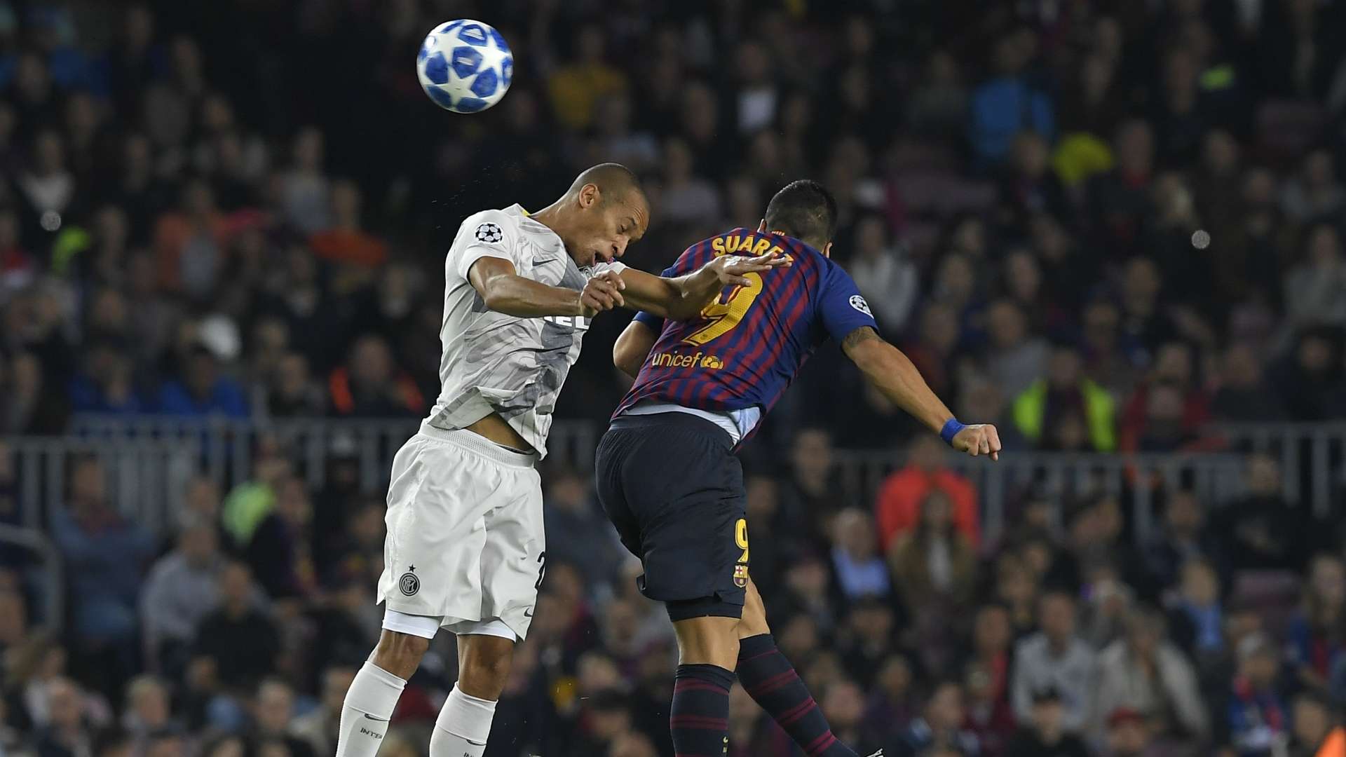 Joao Miranda Luis Suarez Barcellona Inter Champions League