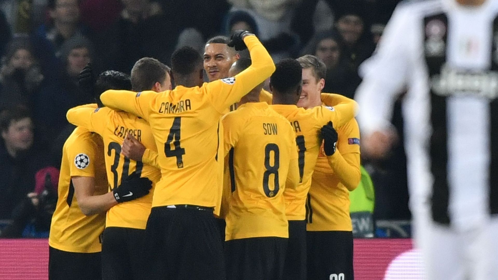 Young Boys celebrate vs Juventus