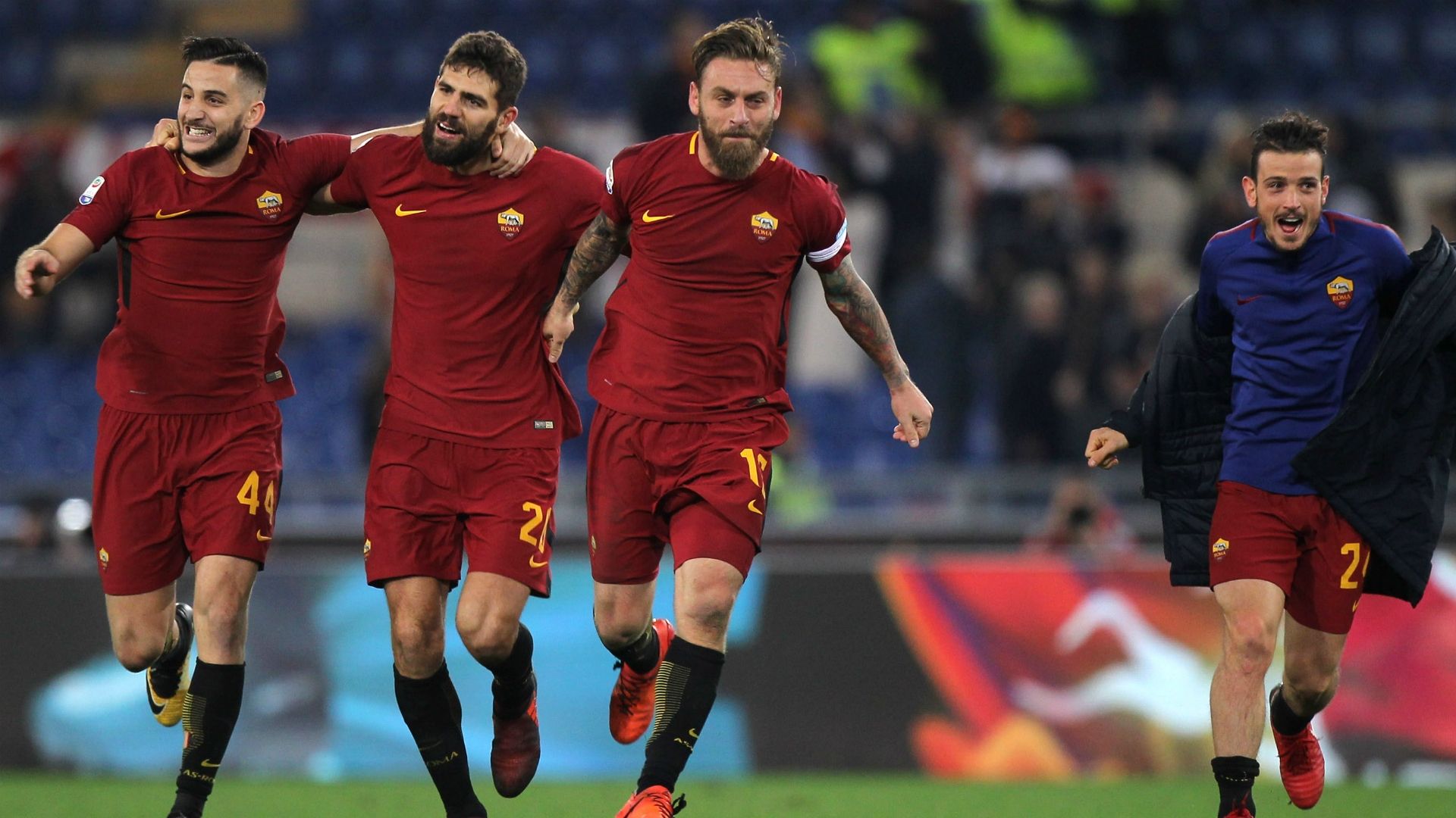 Roma celebrating Serie A