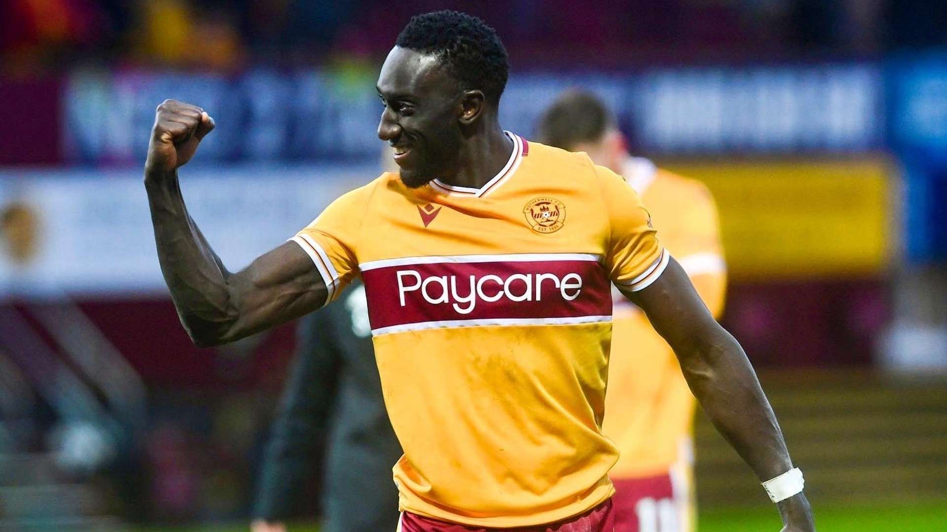 Bevis Mugabi of Uganda and Motherwell FC.