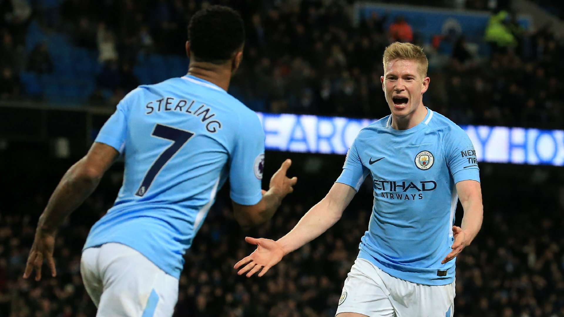 Raheem Sterling Kevin De Bruyne Manchester City 2017-18