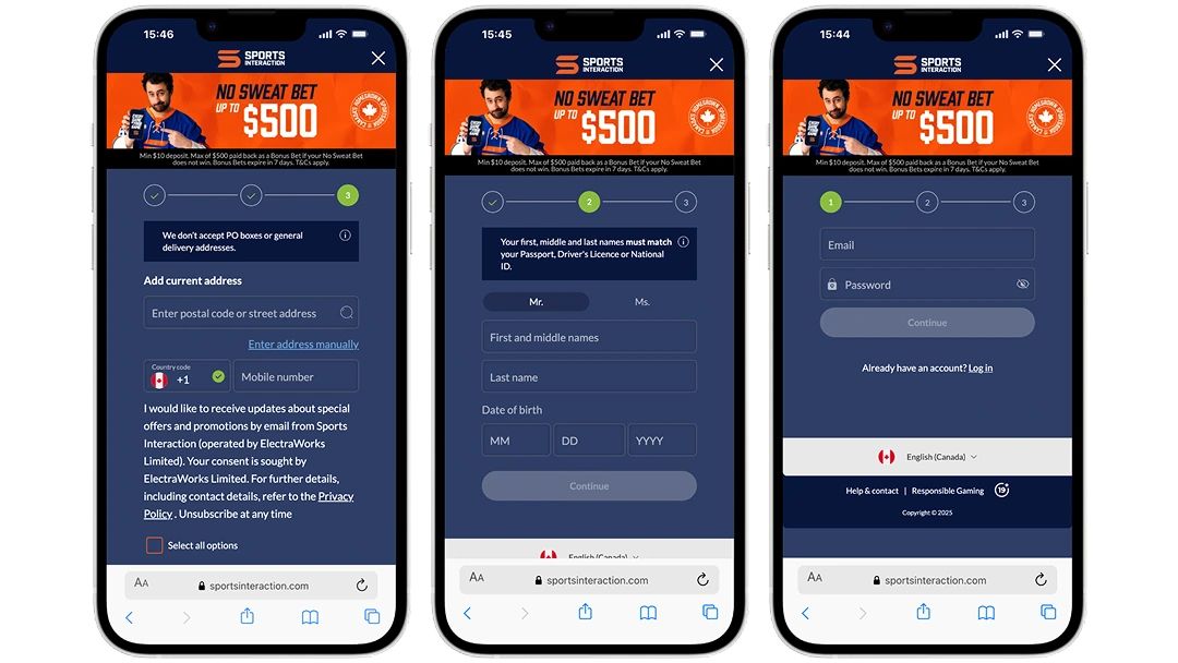 sports interaction ca registration steps