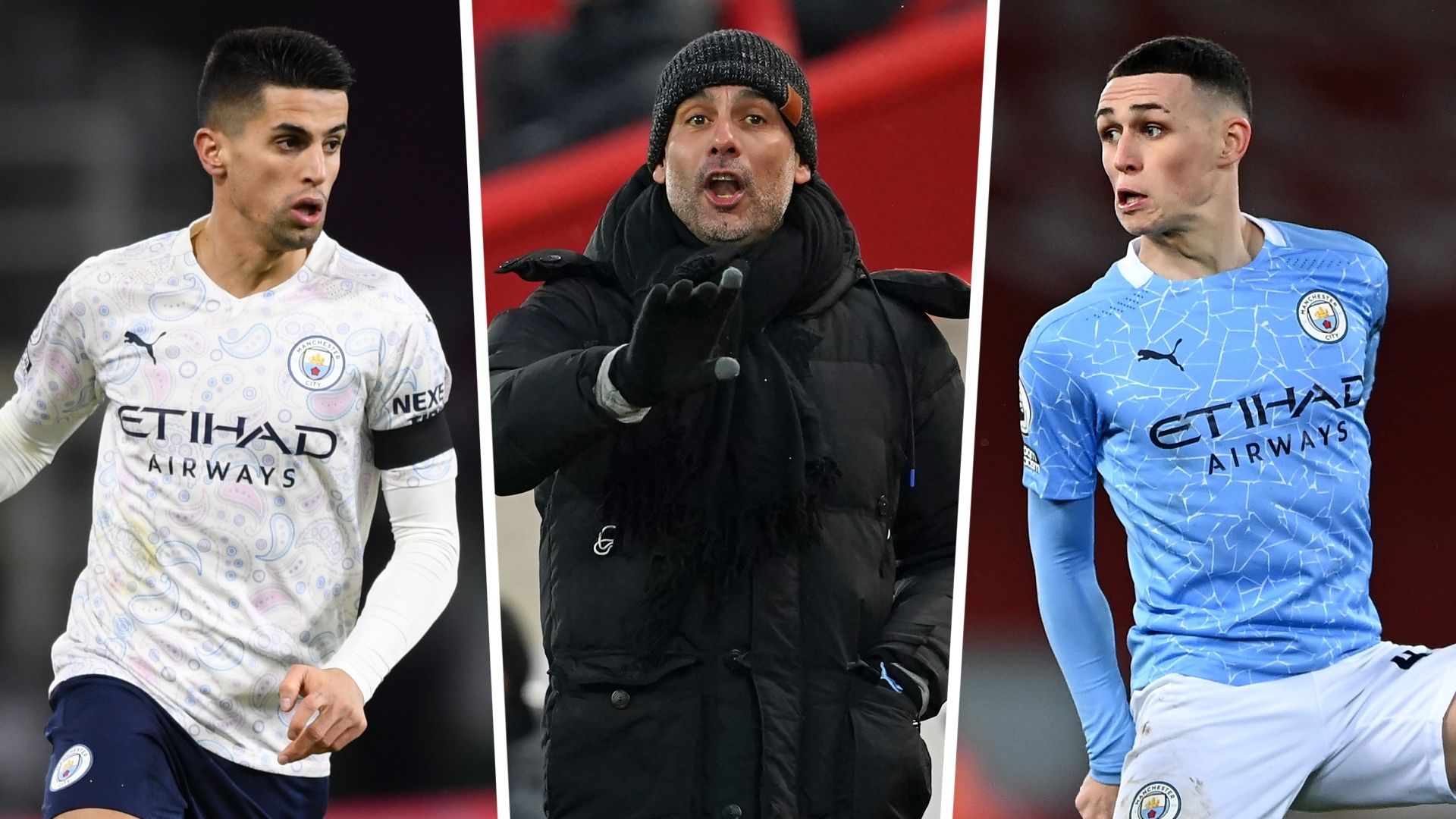 Joao Cancelo Phil Foden Pep Guardiola Manchester City GFX