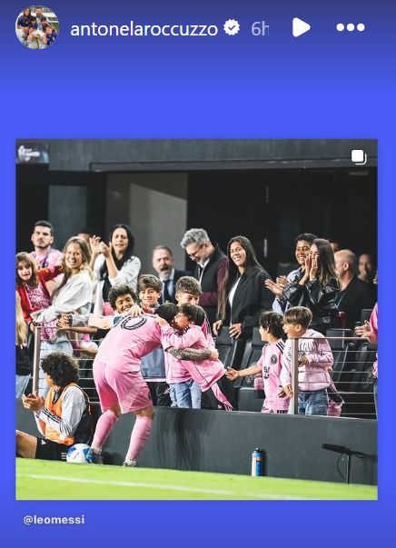 Antonela Roccuzzo Lionel Messi family celebration