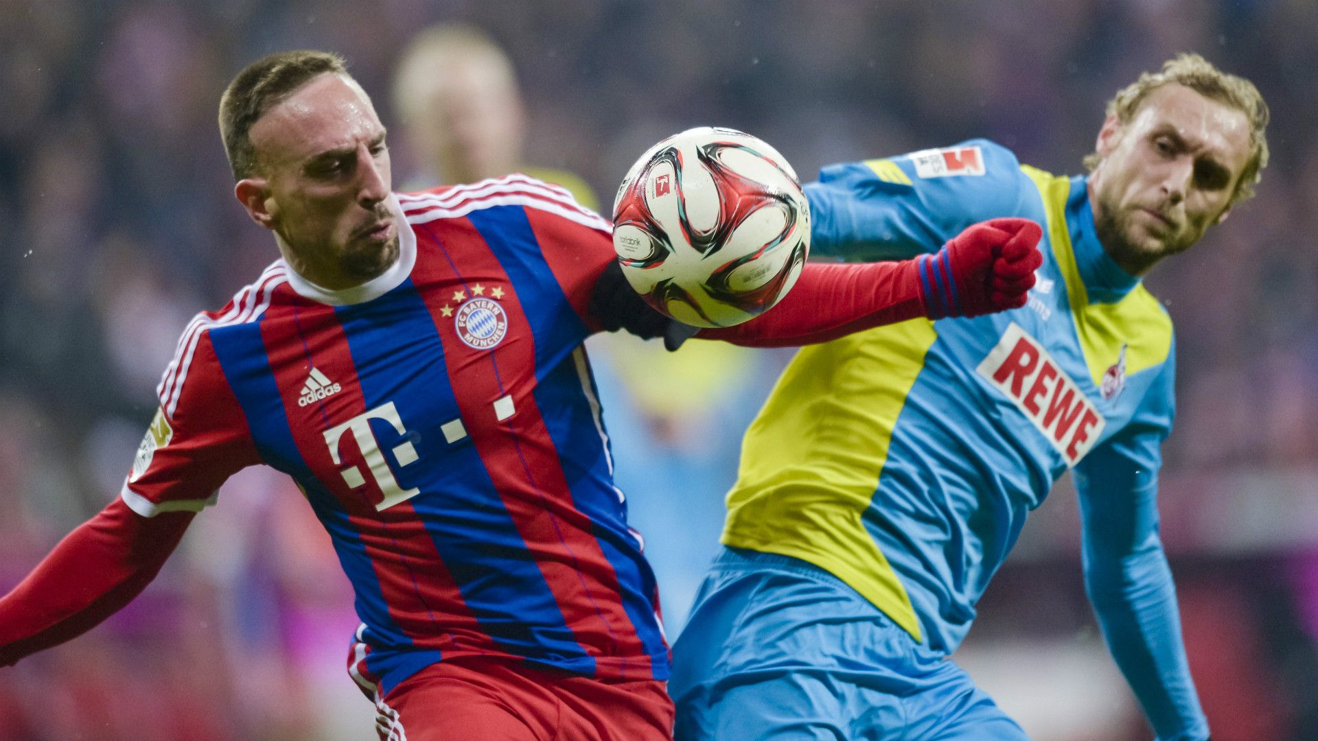 FRANCK RIBERY BAYERN MUNICH MARCEL RISSE COLOGNE GERMAN BUNDESLIGA 25022015