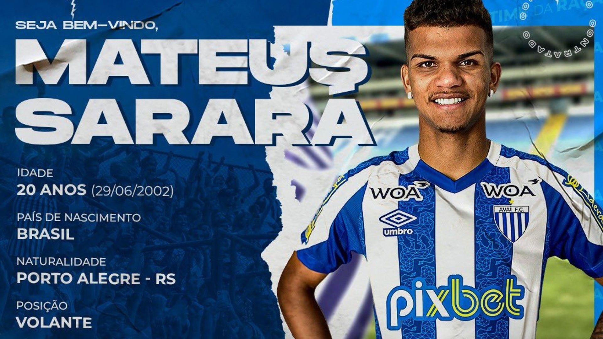 Mateus Sarará Avaí apresentação 2022