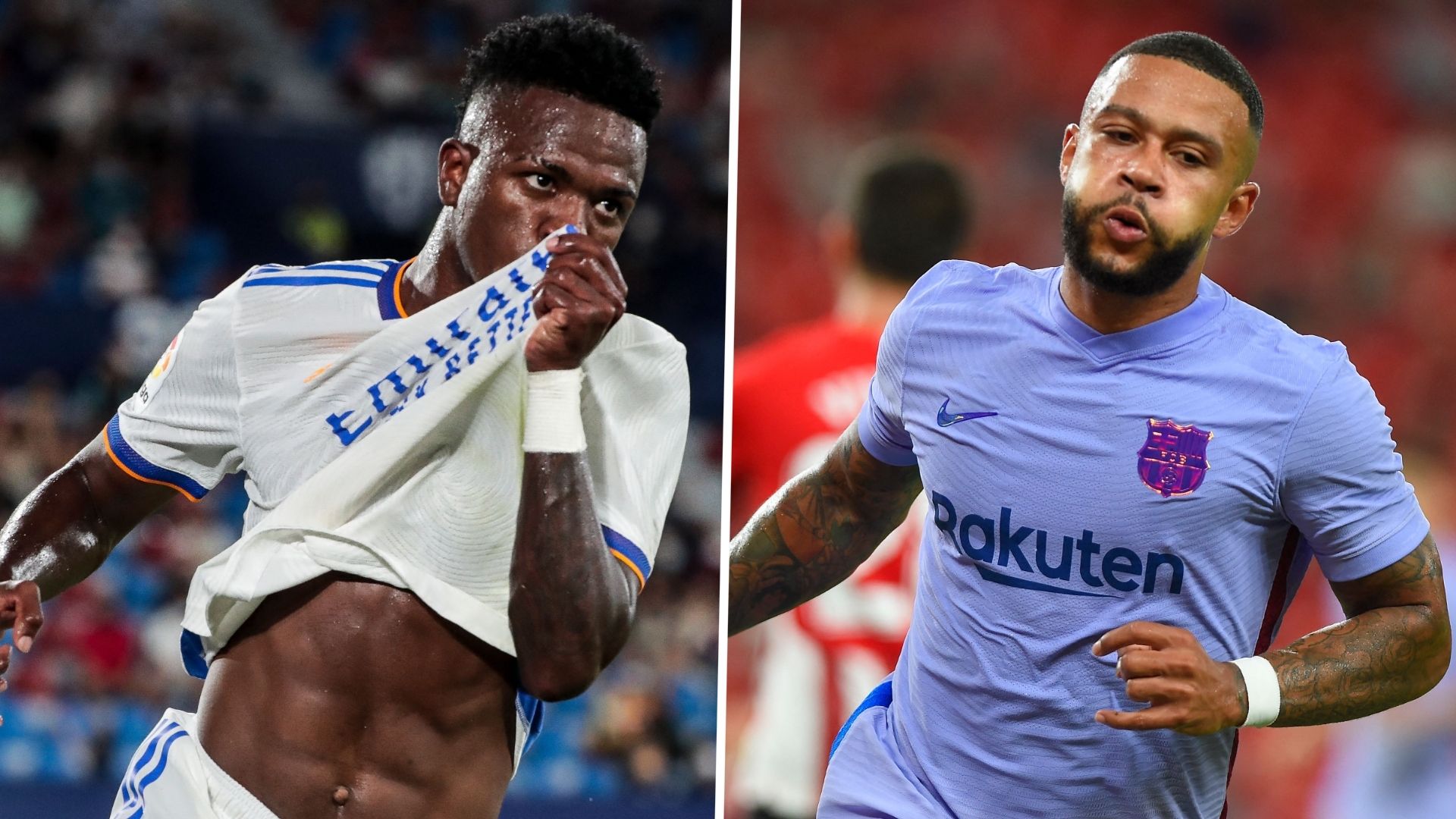 Vinicius Jr Memphis Depay Real Madrid Barcelona GFX