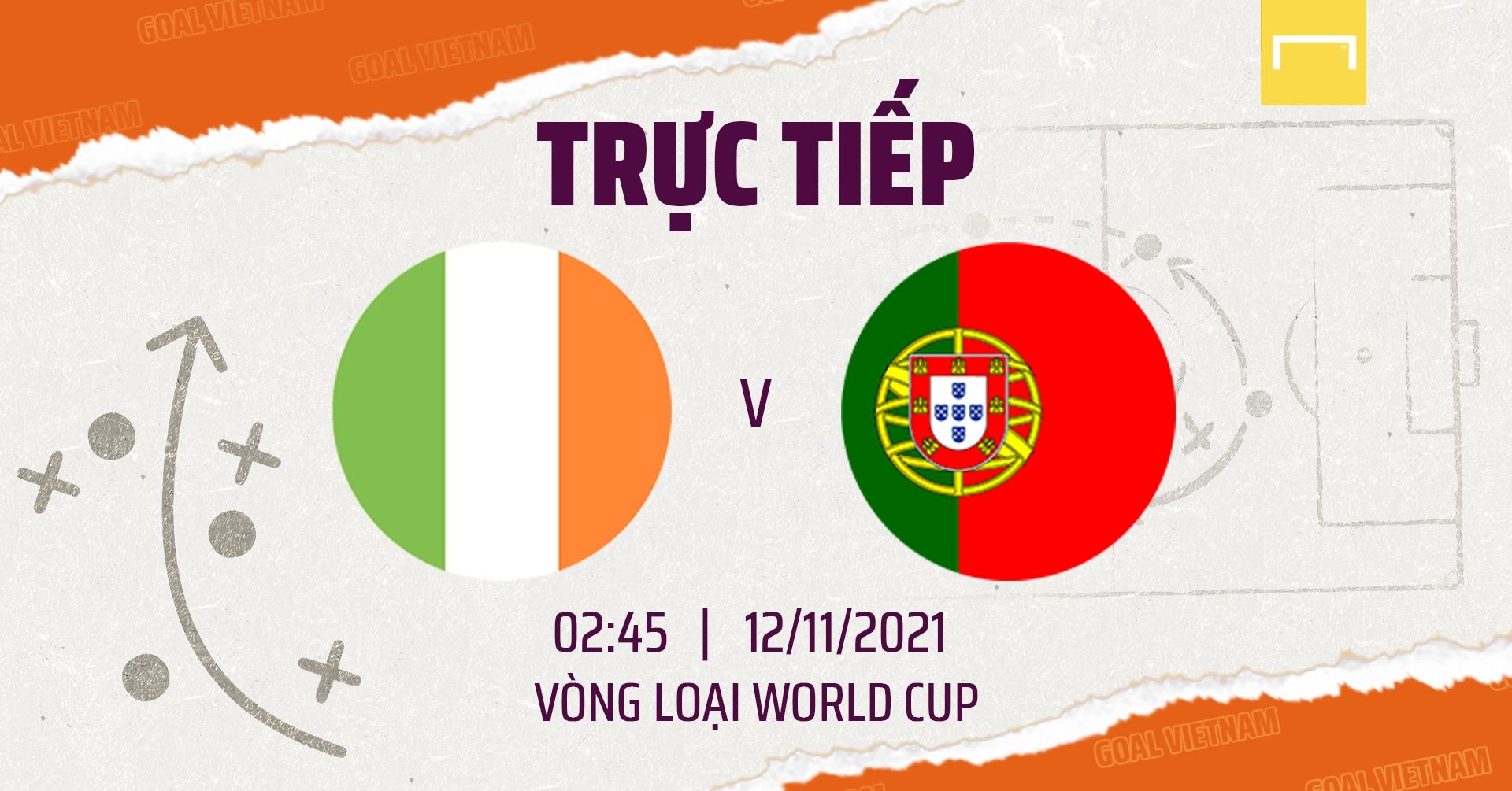 Live Ireland vs Portugal WCQ 2022 GFX