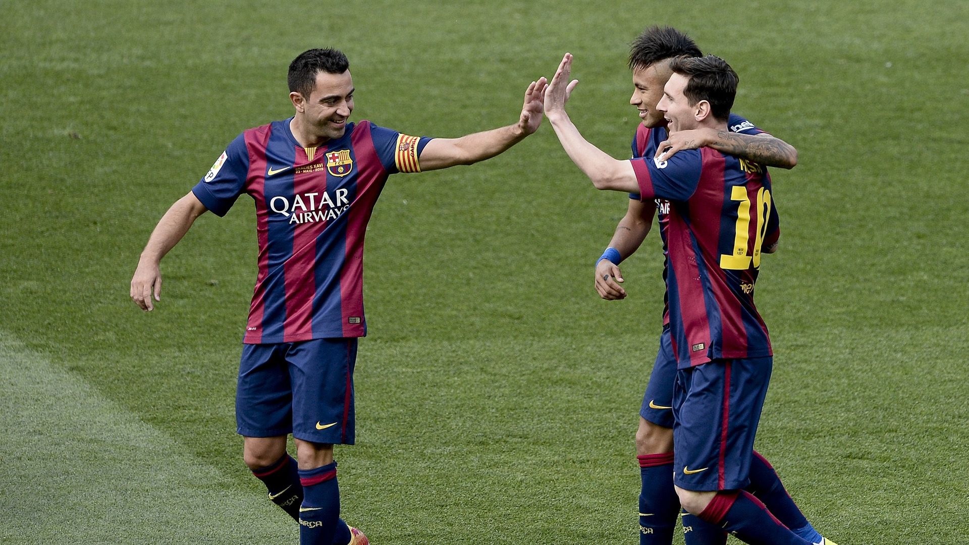xavi lionel messi neymar fc barcelona primera division 052315