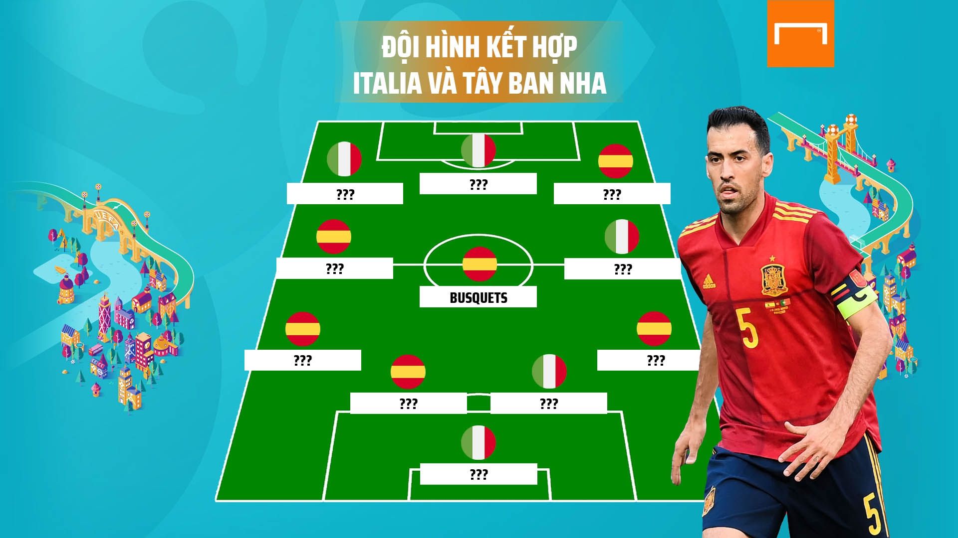 Italy vs Spain combined XI