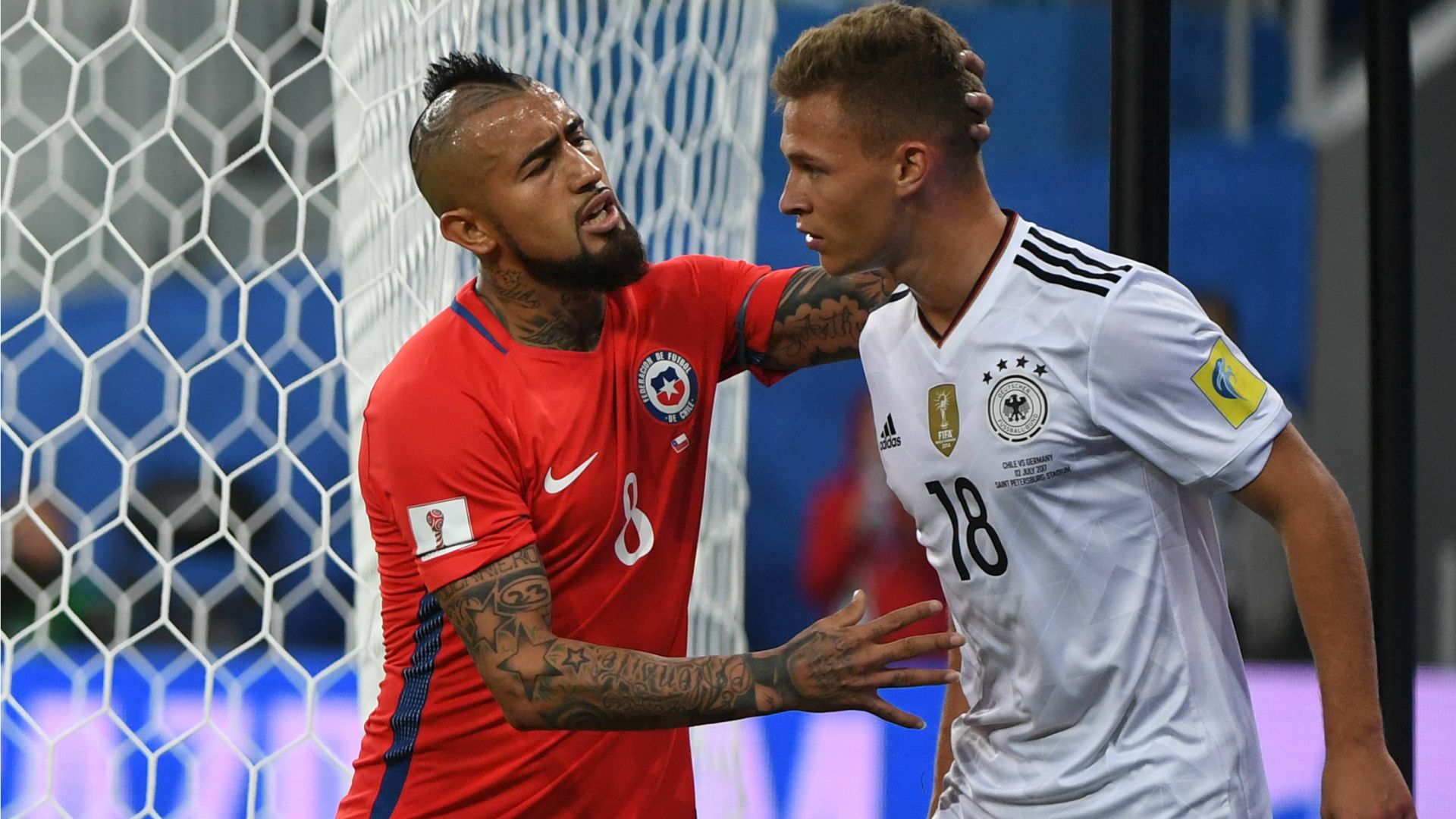 Chile Germany 020717 Arturo Vidal Joshua Kimmich