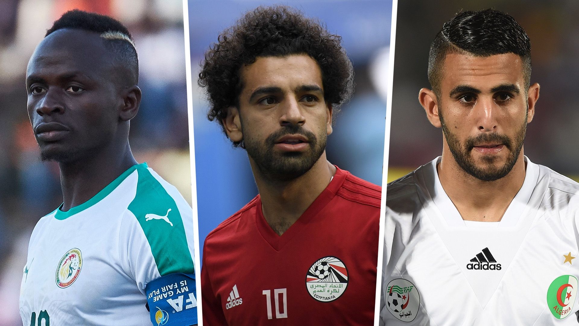 Sadio Mane Senegal Mohamed Salah Egypt Riyad Mahrez Algeria