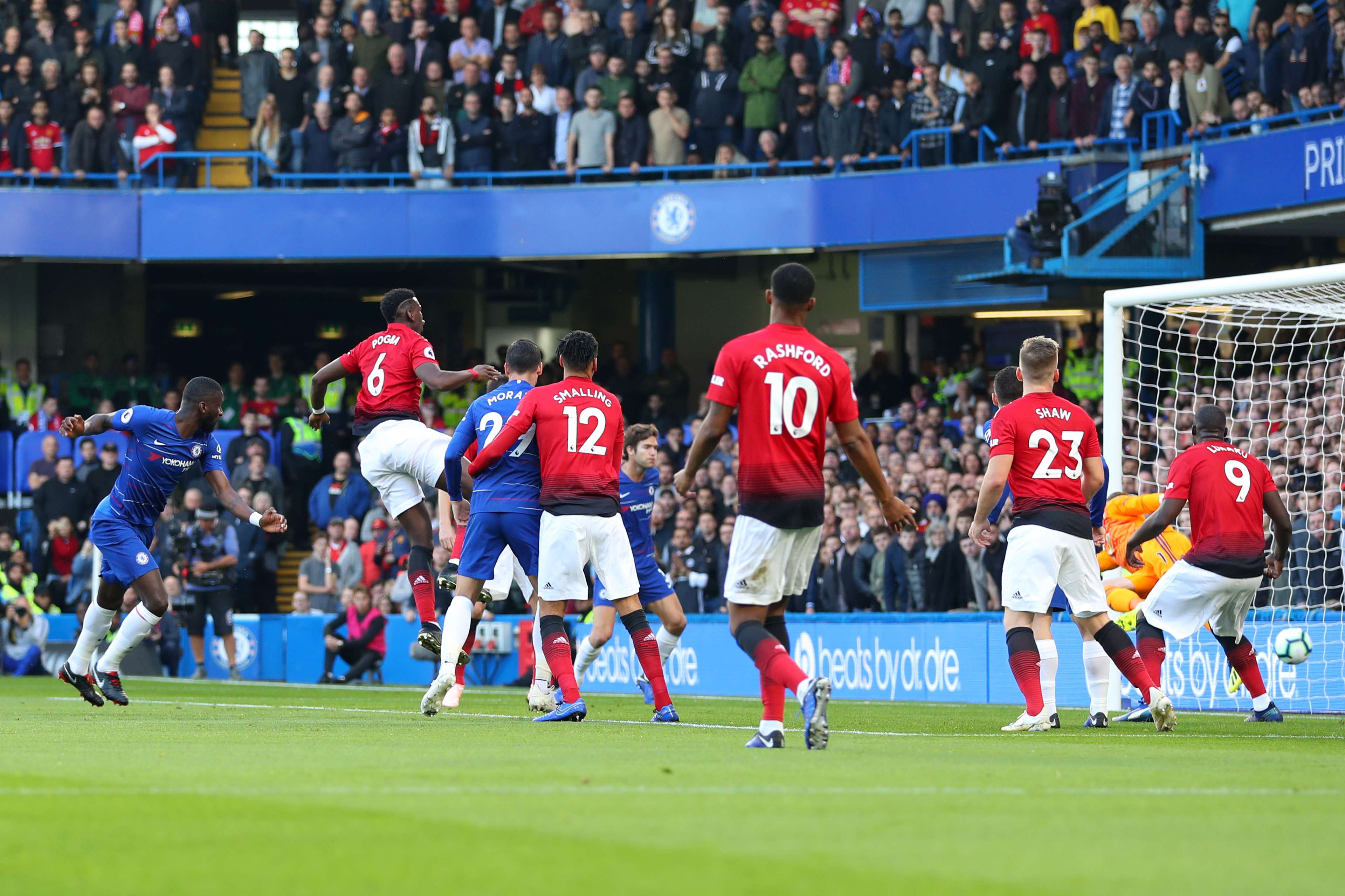 Antonio Rudiger Goal Chelsea Manchester United Premier League 10/20/18