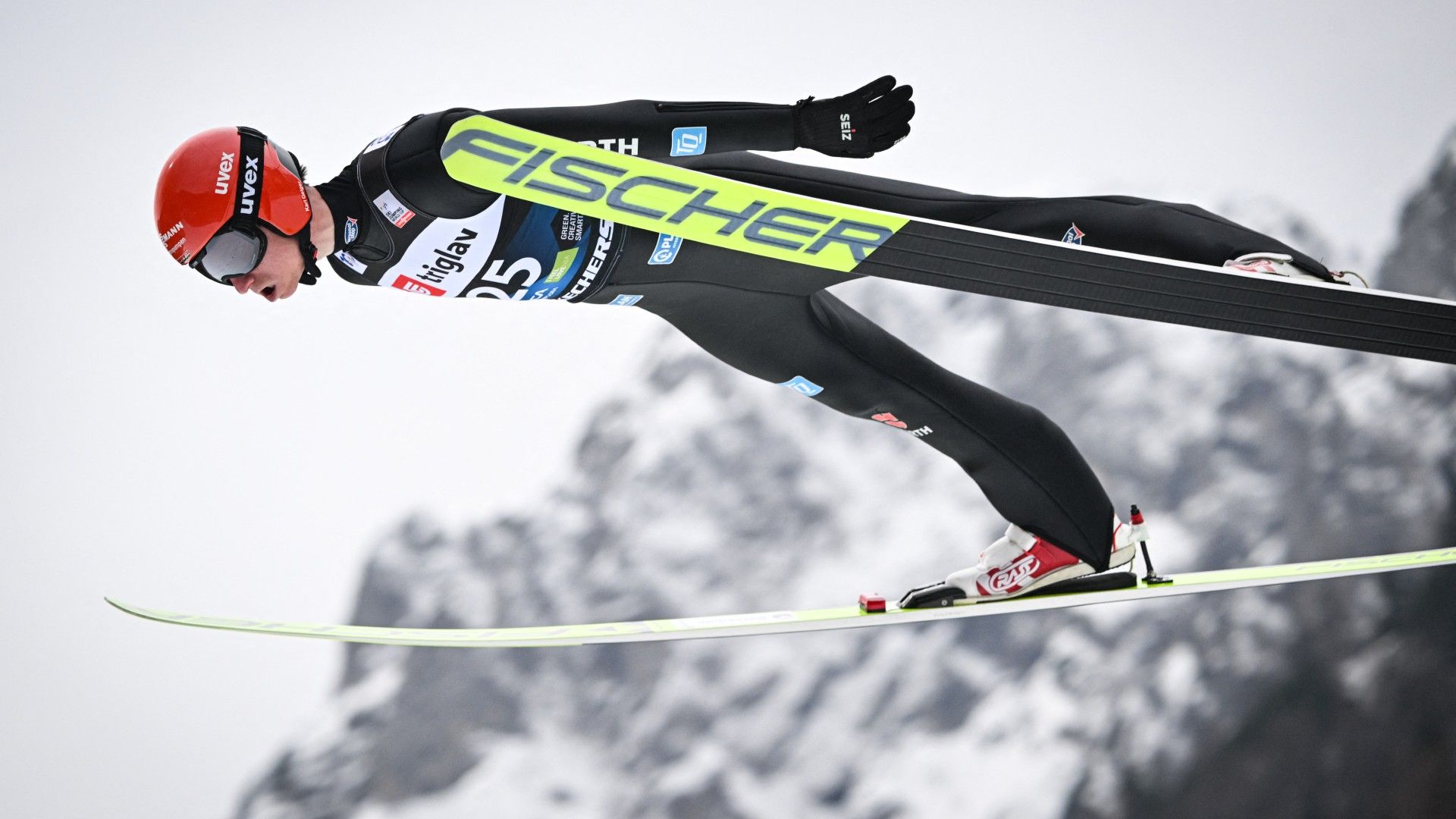 Germany's Karl Geiger competes