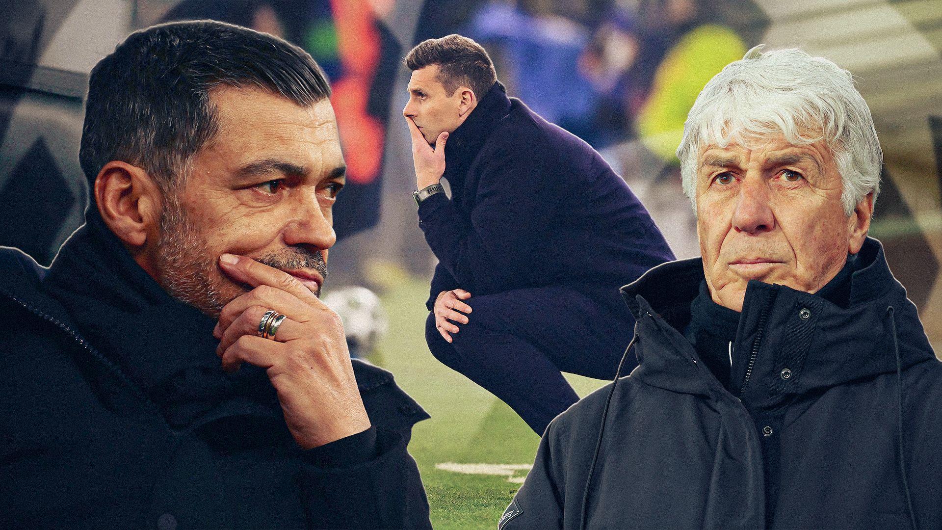 Conceicao Thiago Motta Gasperini italiane eliminate Champions 2025 GFX