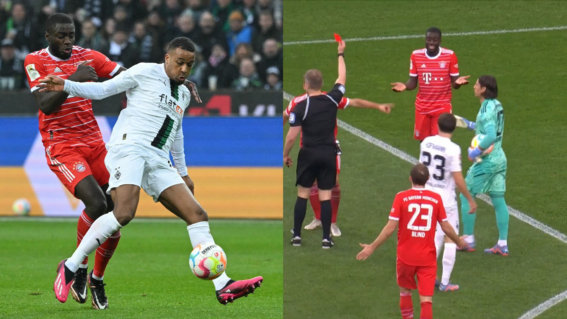 Expulsion Dayot Upamecano Gladbach Bayern Munich