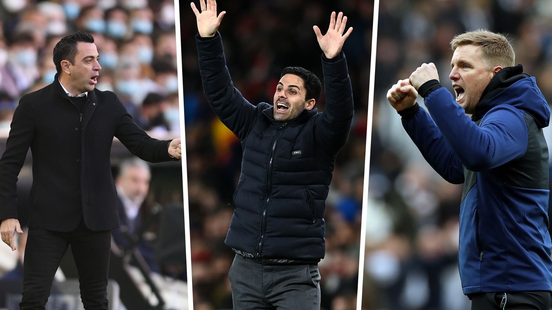 Xavi, Mikel Arteta, Eddie Howe GFX