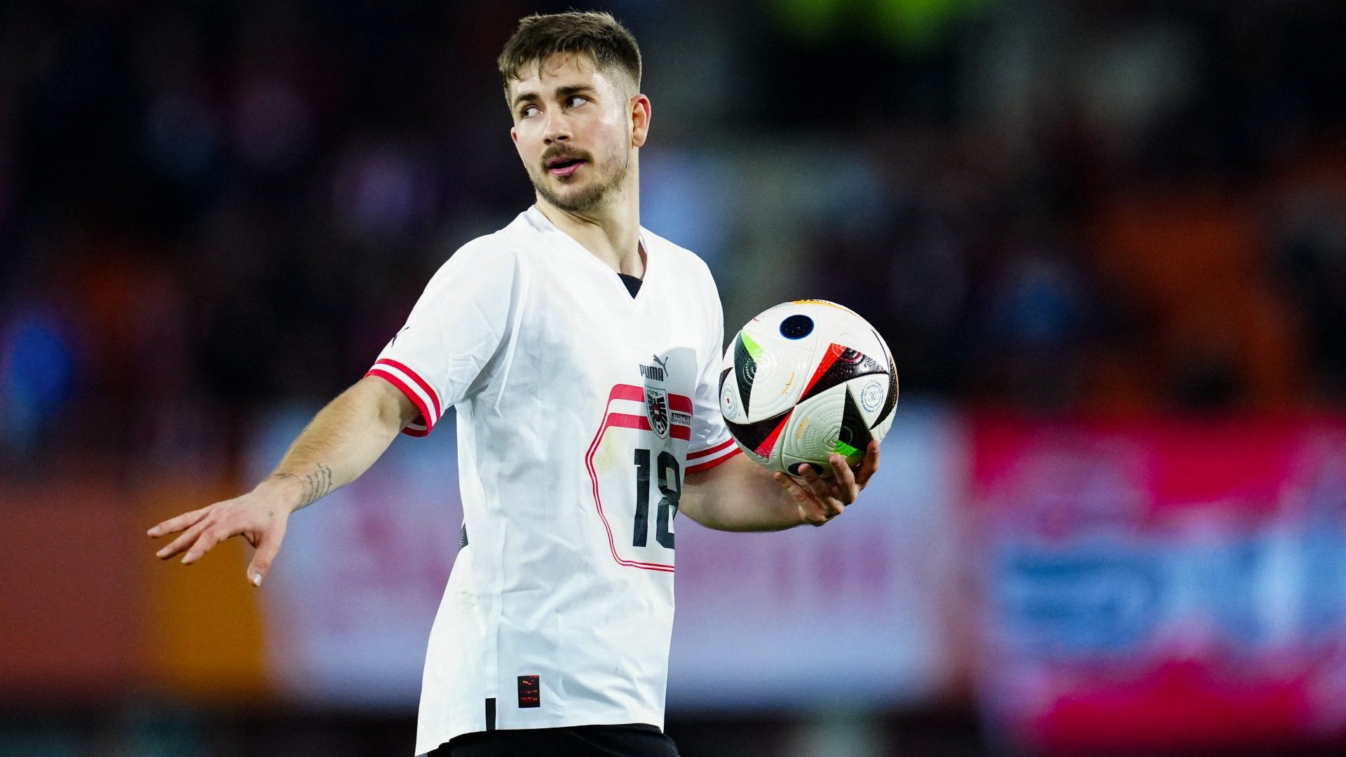 Austria's midfielder Romano Schmid