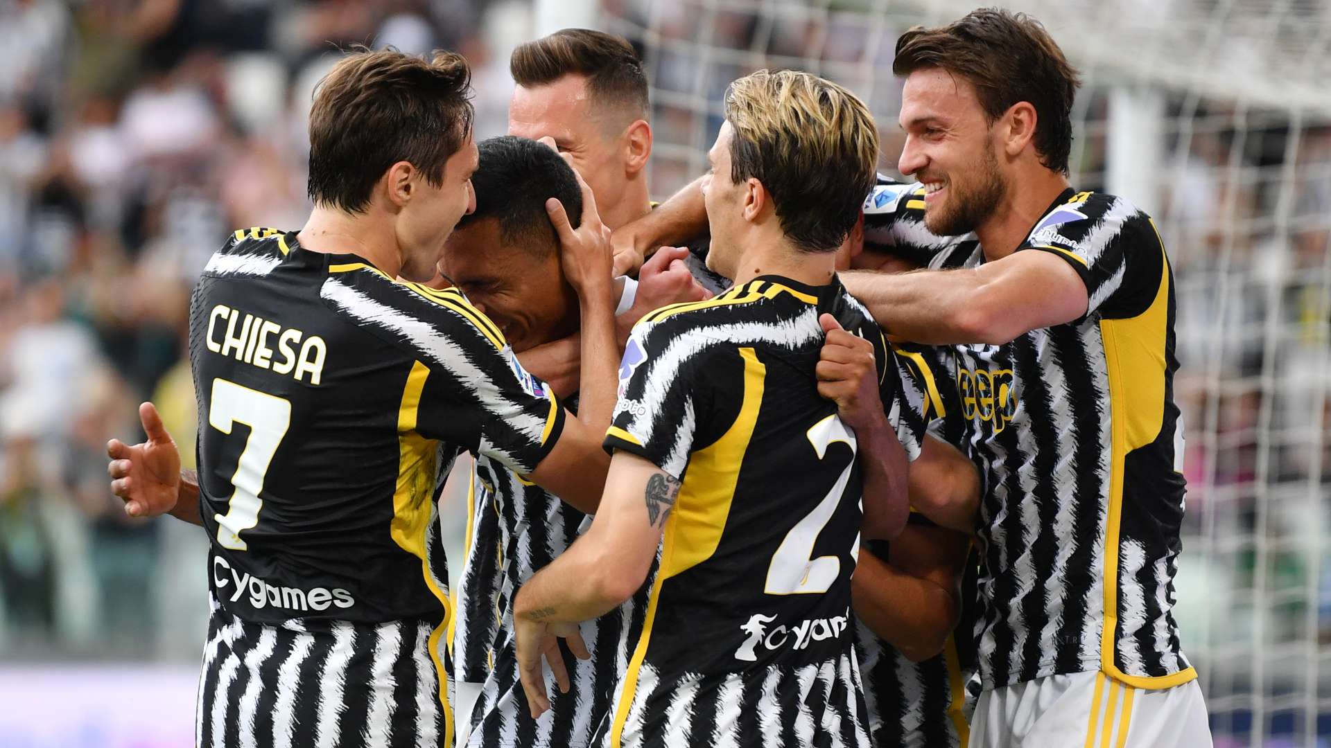 Juventus celebrates goal against Monza