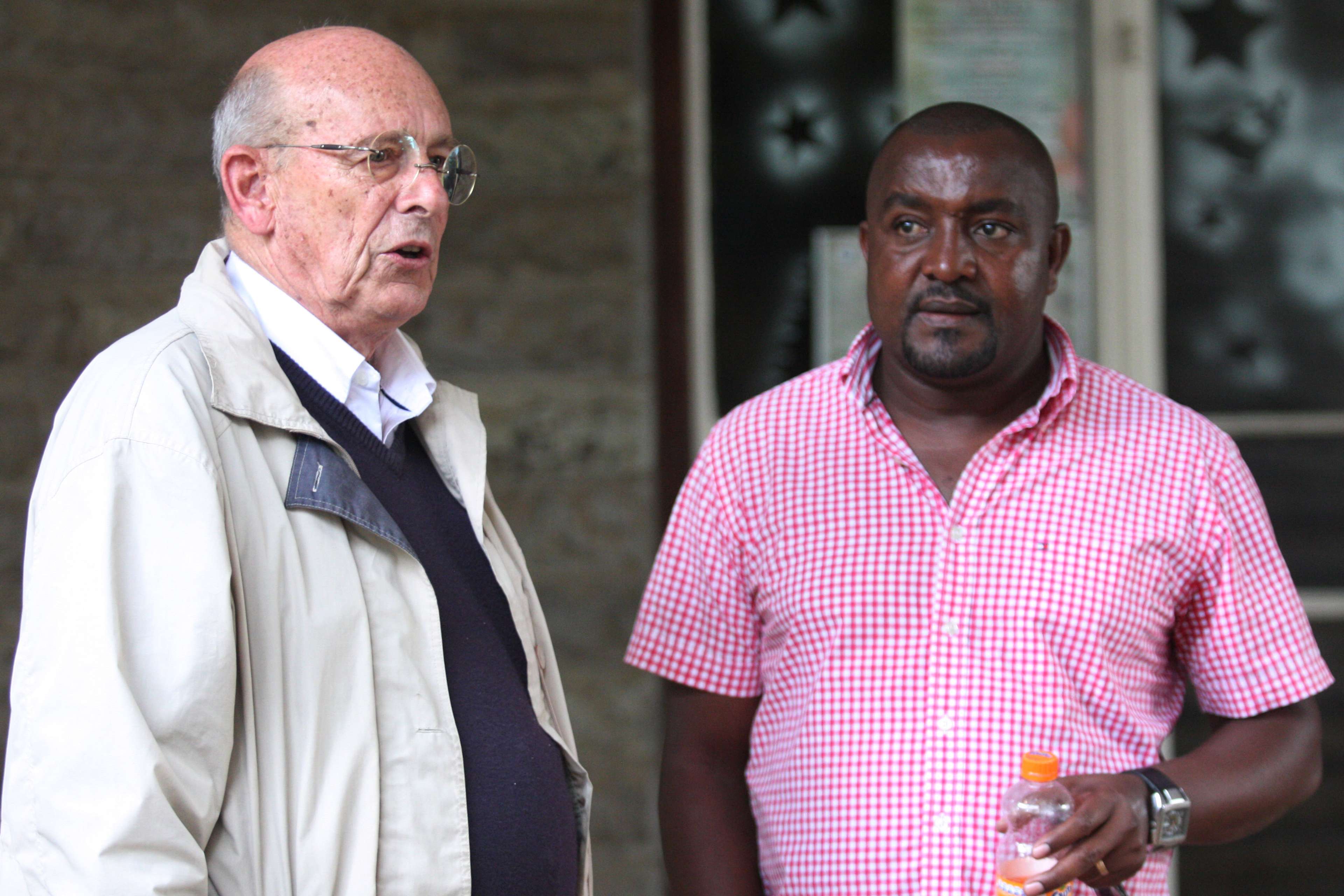 Mathare United chairman Bob Munro with new coach Francis Kimanzi