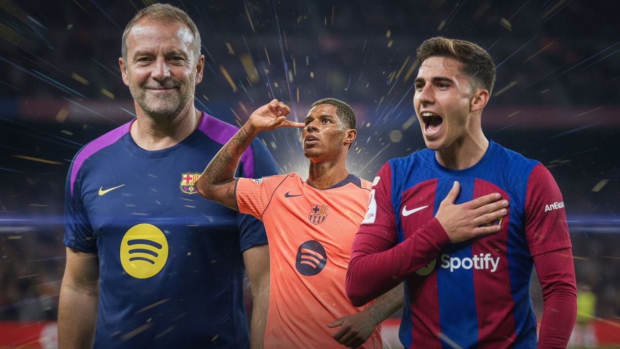 Barcelona GOAL ONLY Marcus Rashford Fermín Lopez Hansi Flick