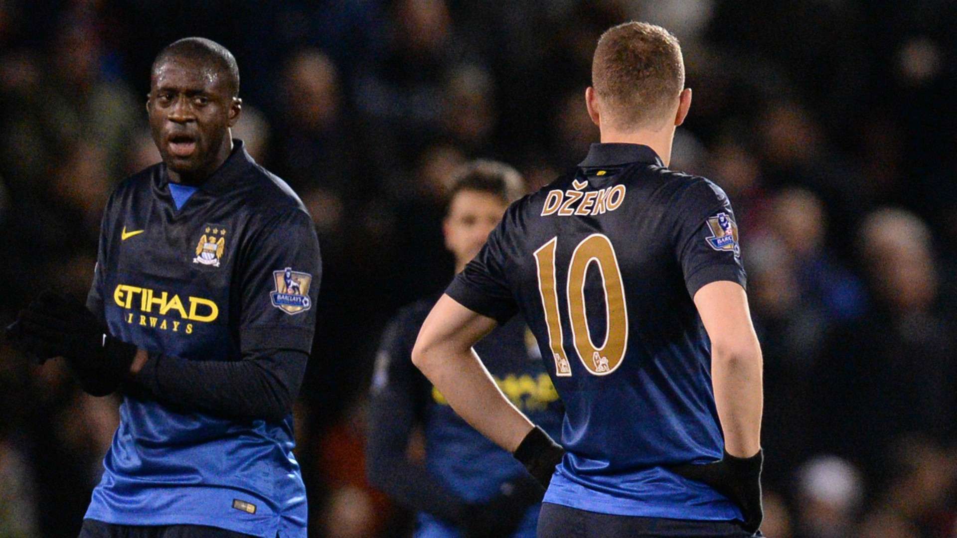 Edin Dzeko Sergio Aguero Yaya Toure Burnley Manchester City Premier League 15032015