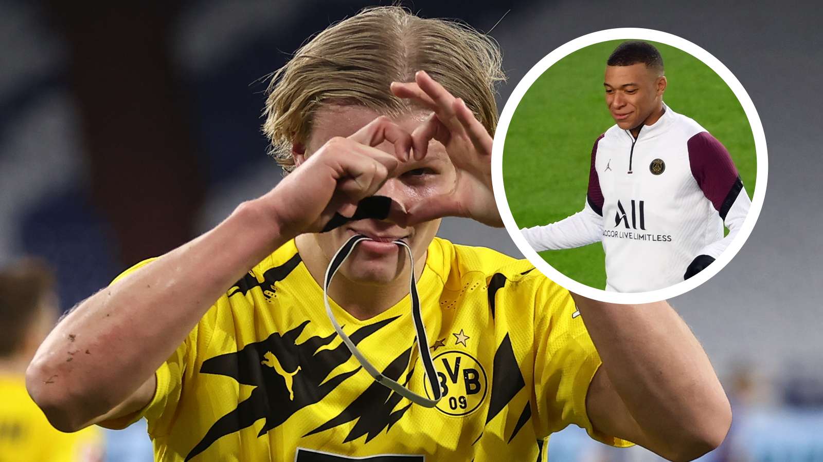 GFX Haaland Mbappe BVB PSG
