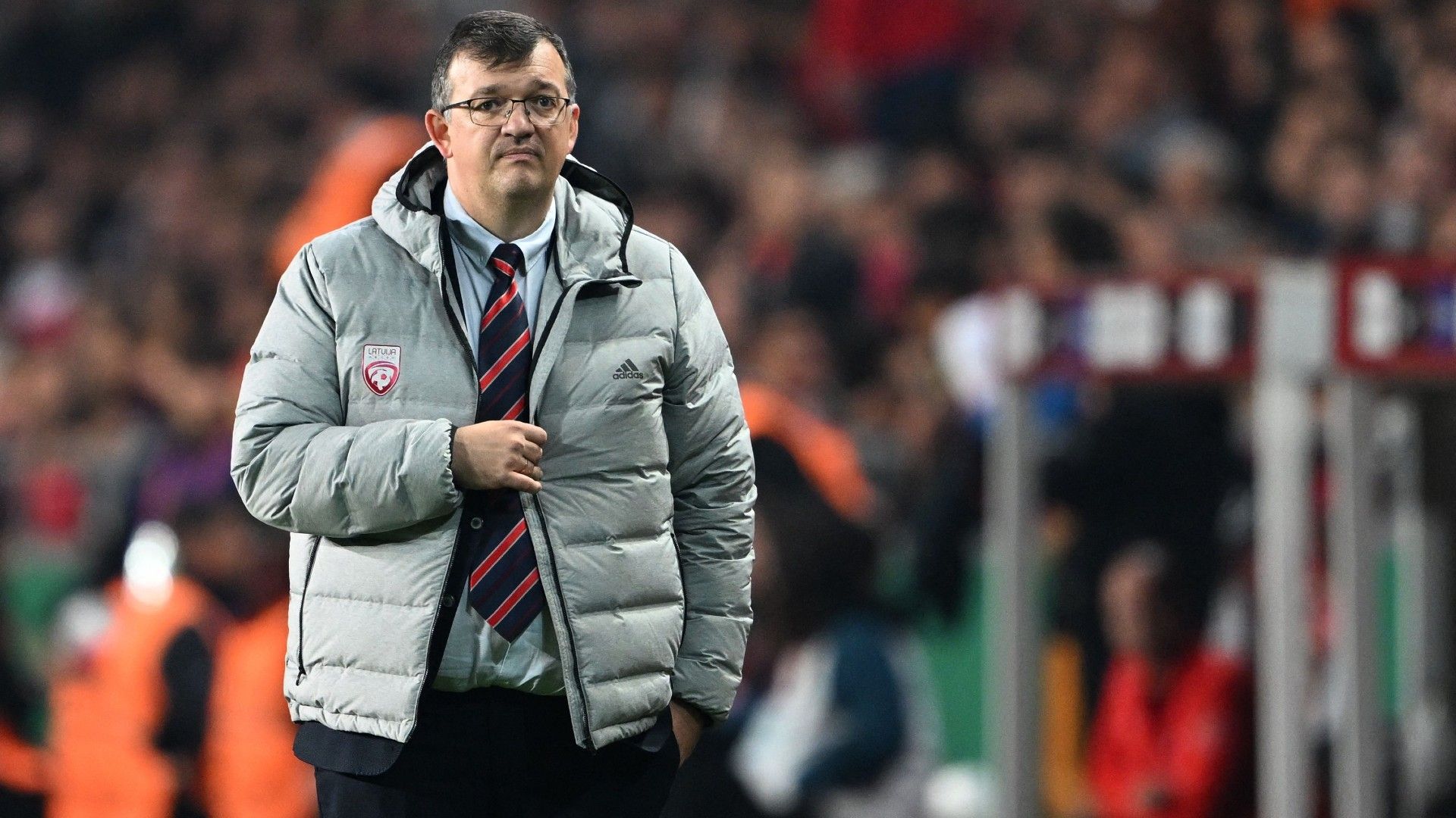 Latvia's head coach Dainis Kazakevics