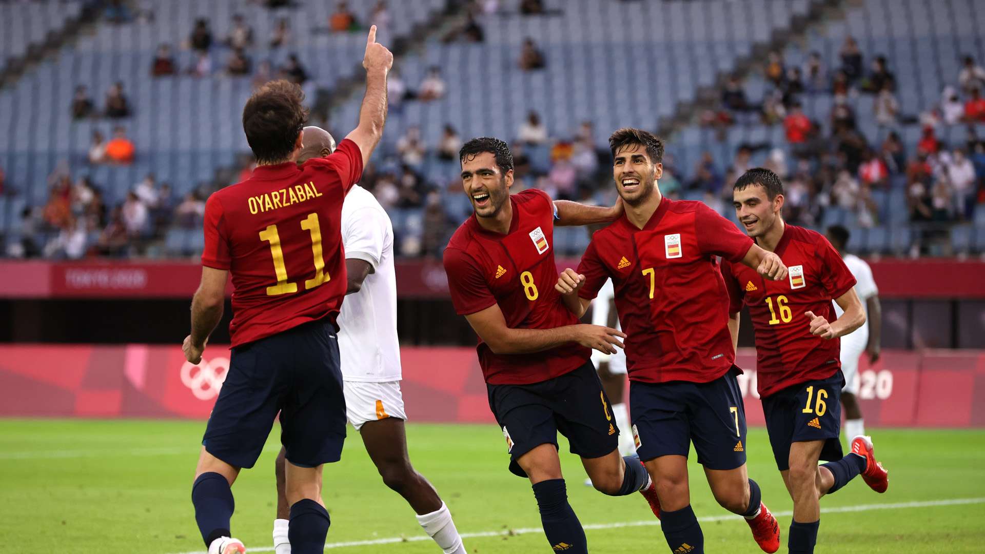 Spanien Team freut sich
