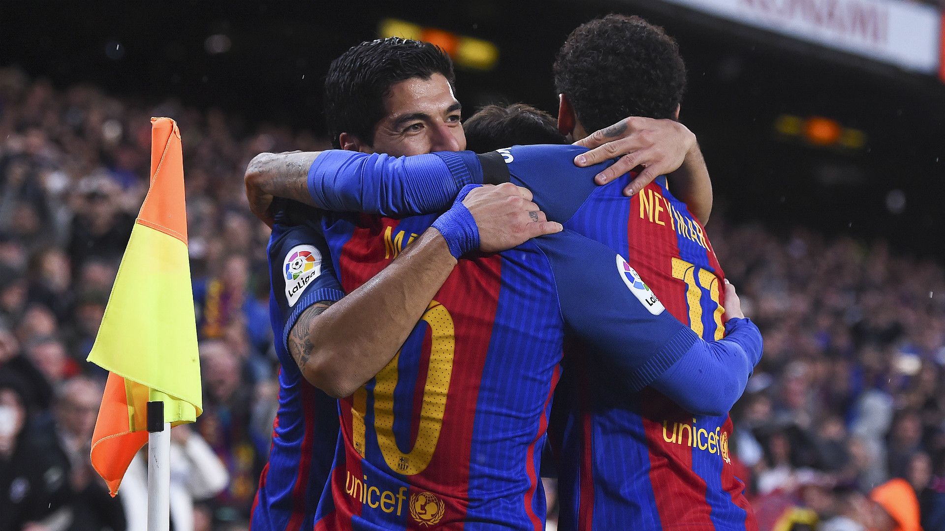 LIONEL MESSI LUIS SUAREZ NEYMAR MSN BARCELONA SEVILLA LALIGA 04052017