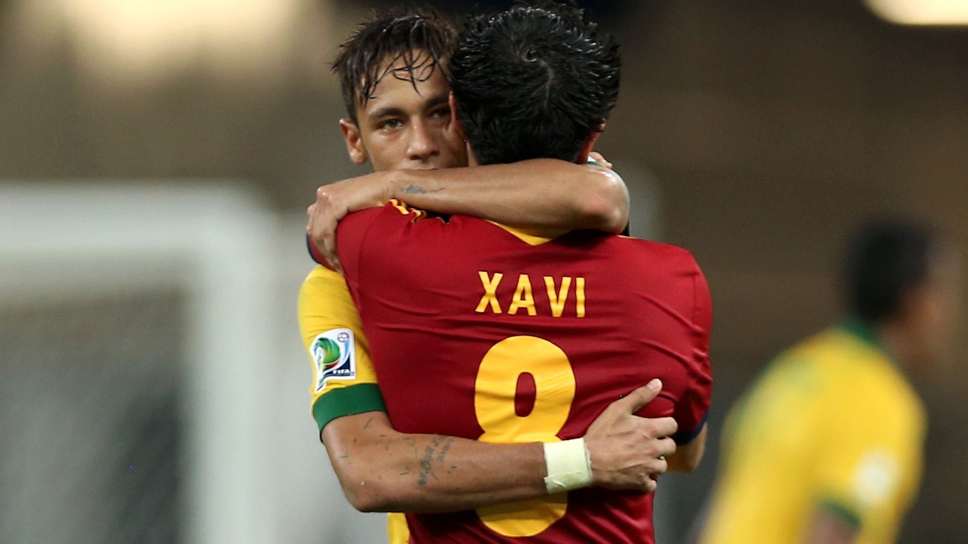 Xavi Neymar Spain Brazil