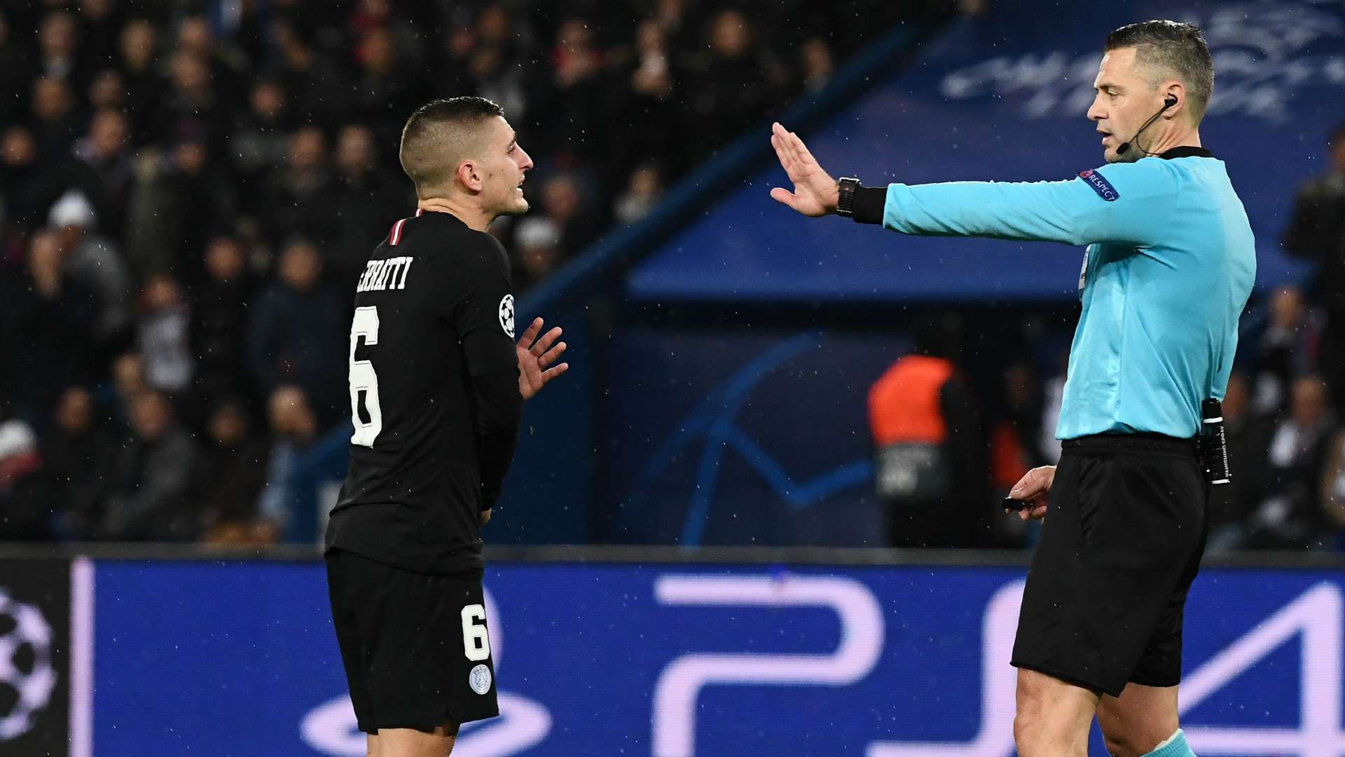 Marco Verratti PSG Damir Skomina 2018-19 Getty