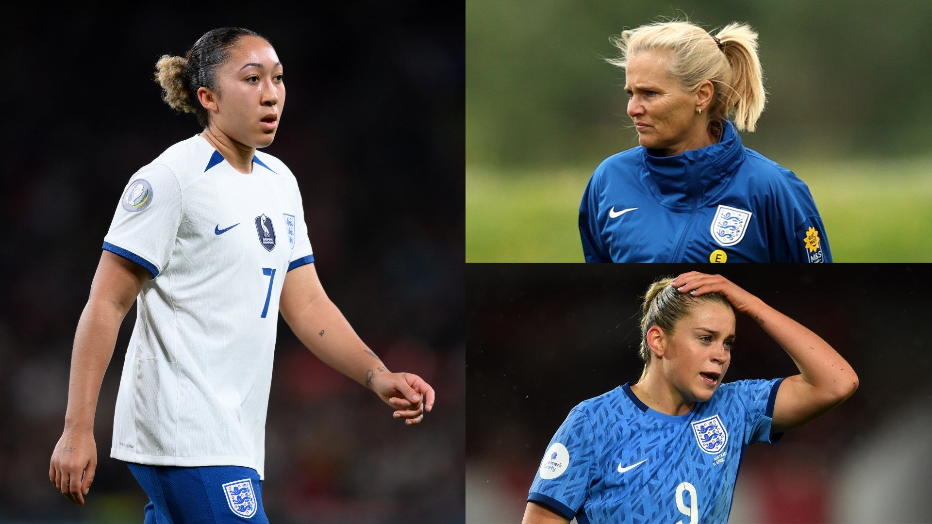 Lauren James Sarina Wiegman Alessia Russo England Women composite