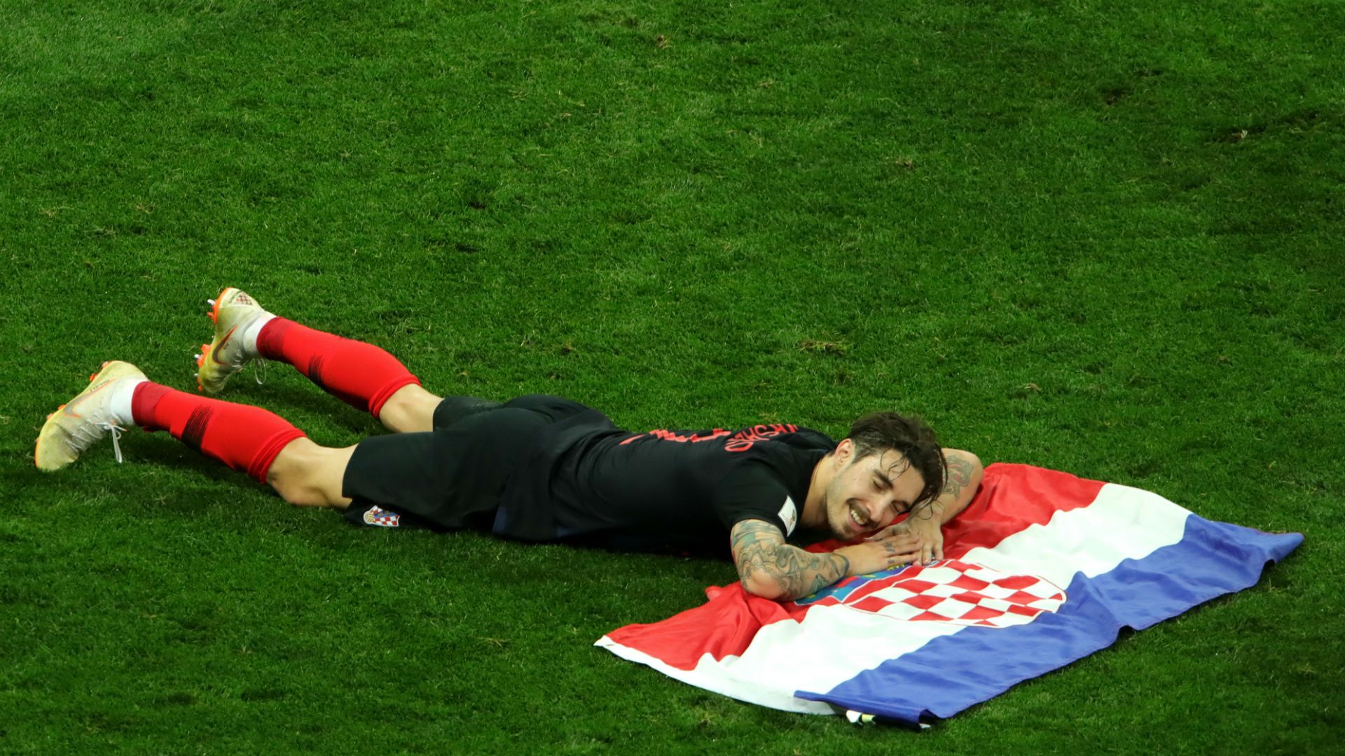 croatia england - sime vrsaljko celebration - world cup - 11072018