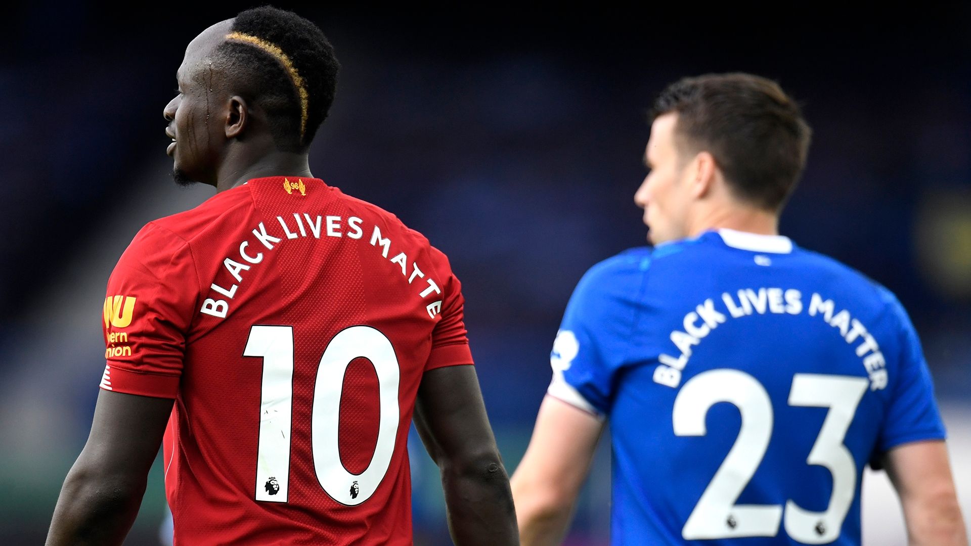 Sadio Mane Liverpool Seamus Coleman Everton 2019-20 Black Lives Matter