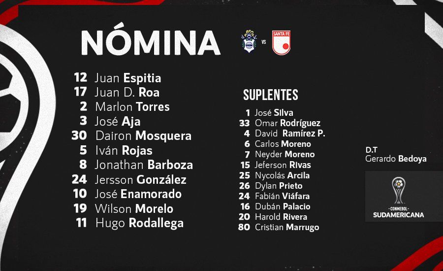 Nómina Santa Fe Fecha 4 Copa Sudamericana 2023