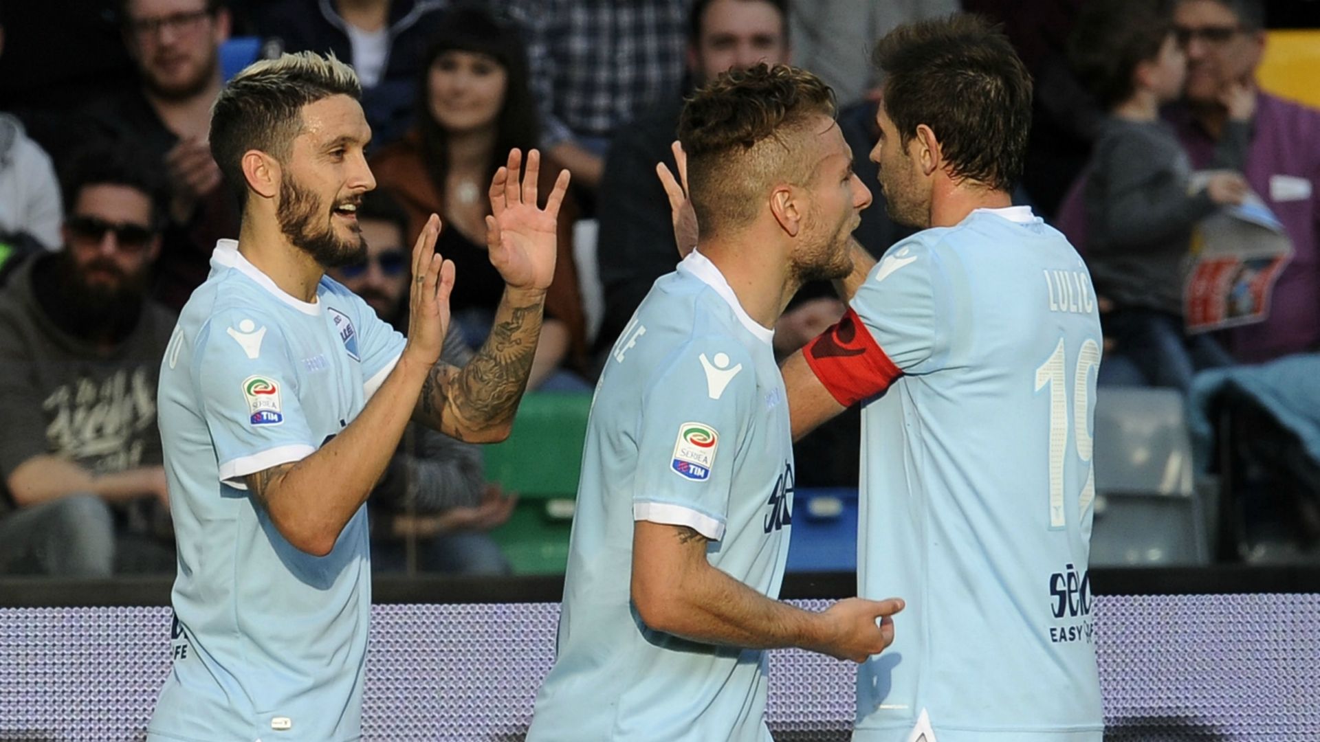 Lazio celebrating Udinese Lazio Serie A 04082018