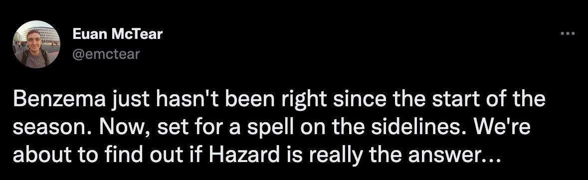 Benzema injury tweet 2