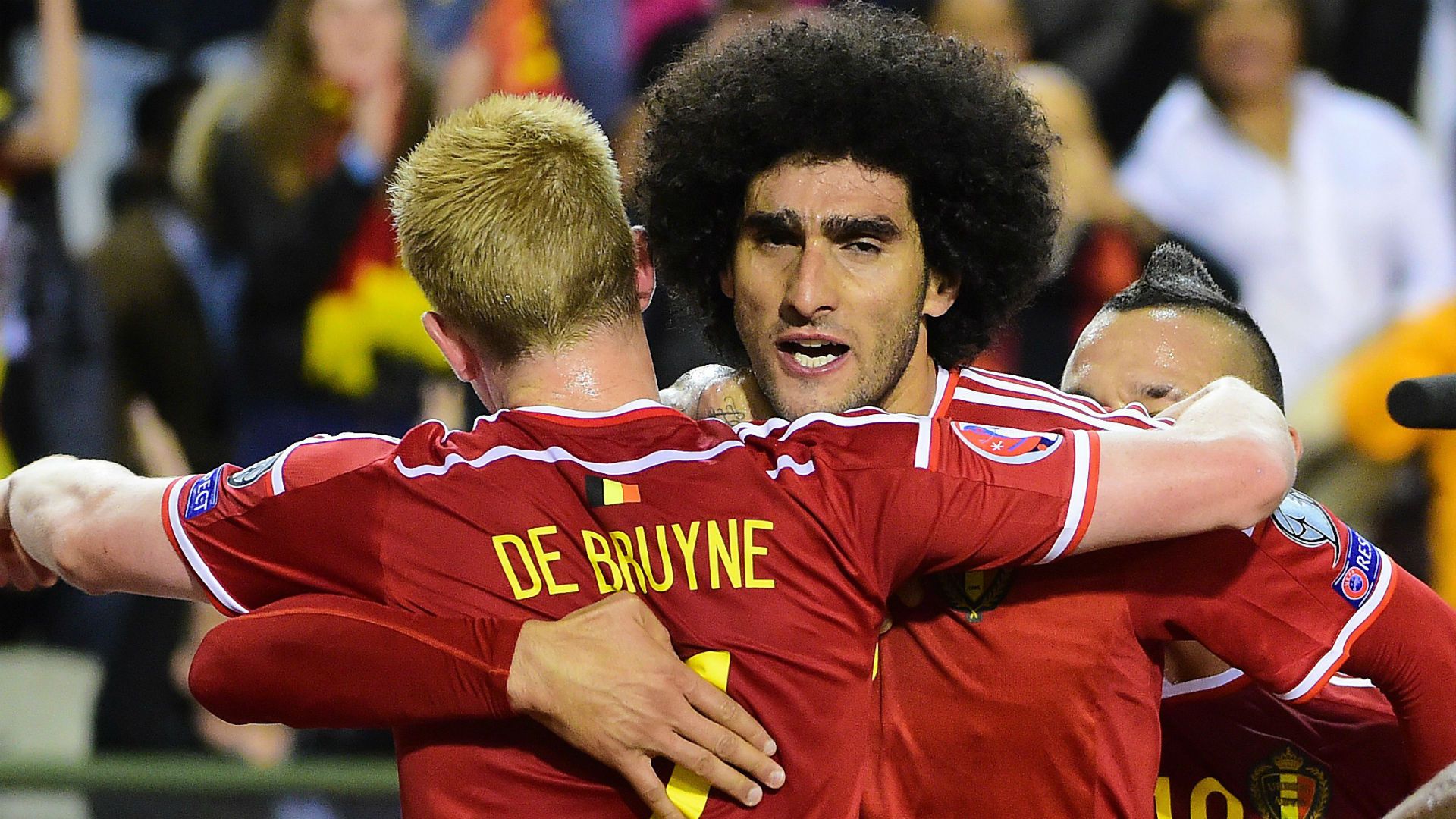 marouane fellaini kevin de bruyne - belgium bosnia - euro 2016 qualifiers - 03092015